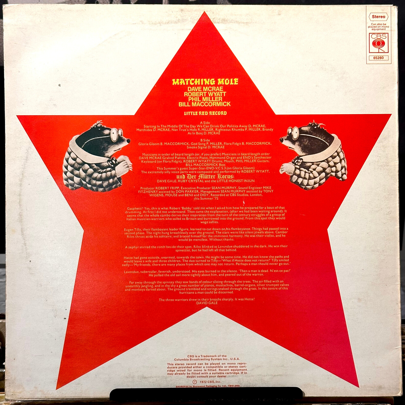 [Nick's Disk Pics] Matching Mole: Matching Mole's Little Red Record ( 1972, UK, VG+) [CBS]