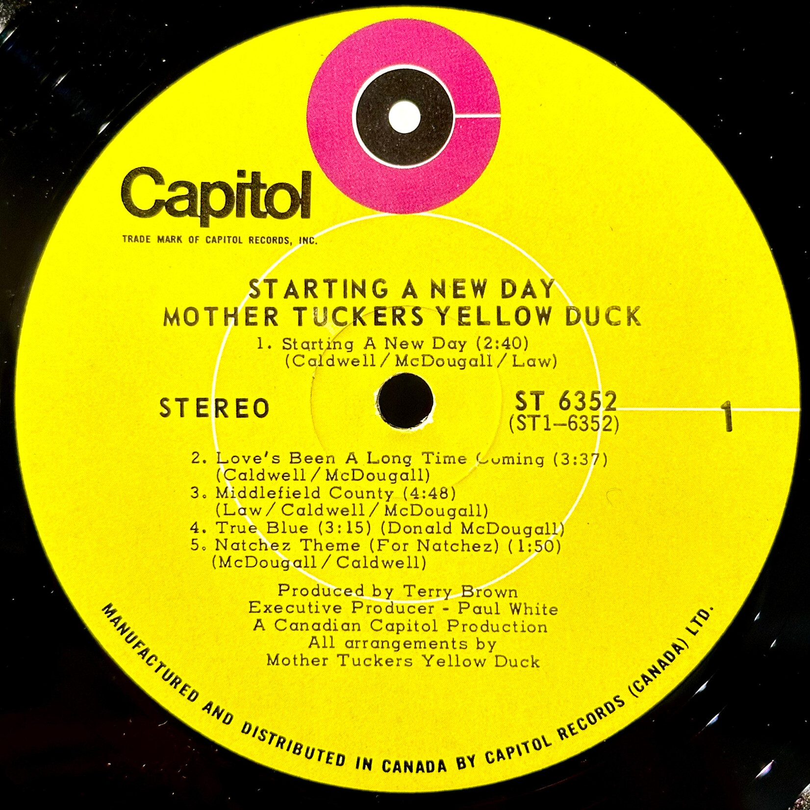 [Nick's Disk Pics] Mother Tuckers Yellow Duck: Starting A New Day (1970, Canada, VG+) [CAPITOL]