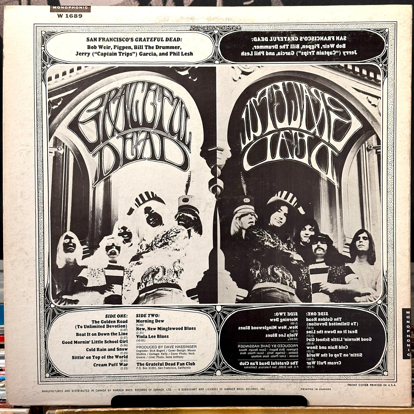 [Nick's Disk Pics] Grateful Dead: self-titled (1967, Canada, VG+) [WARNER]