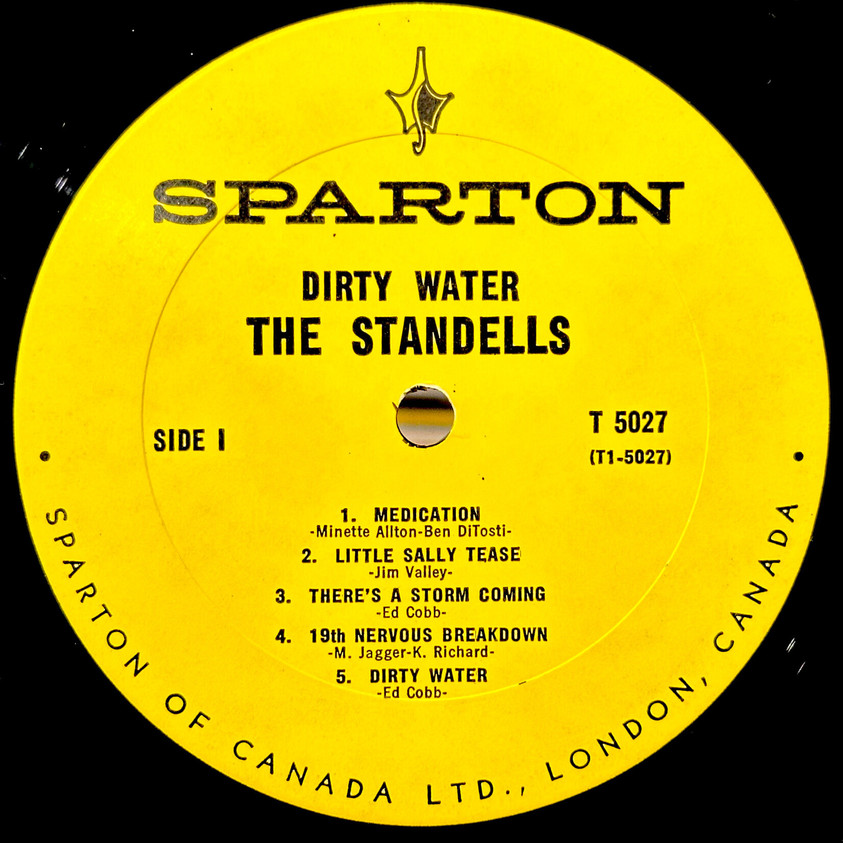 [Nick's Disk Pics] Standels: Dirty Water (1966, Canada, VG) [SPARTON]