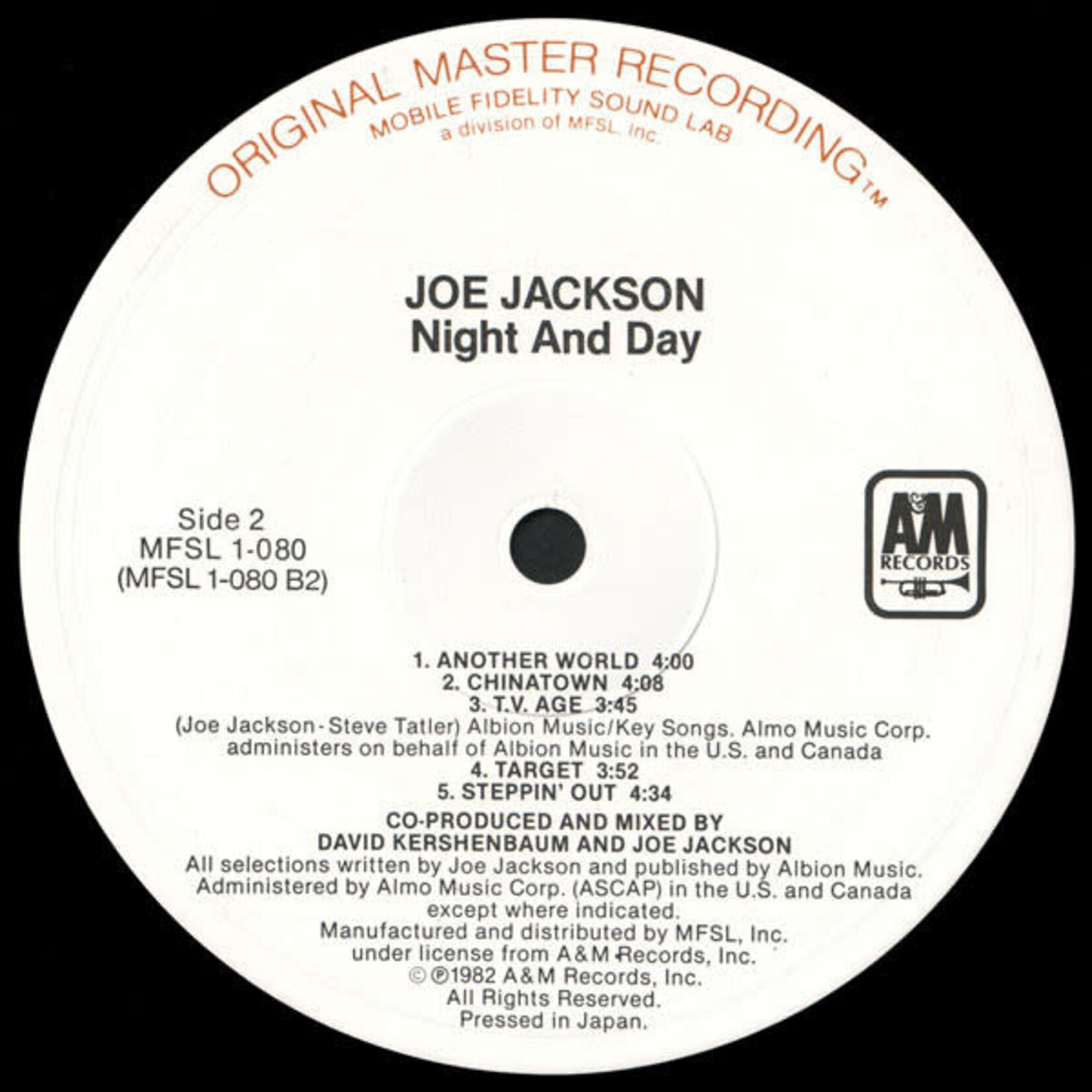 [Kollectible Vinyl] Jackson, Joe: Night and Day (1983, USA, Audiophile, EX)[MOBILE FIDELITY SOUND LAB]