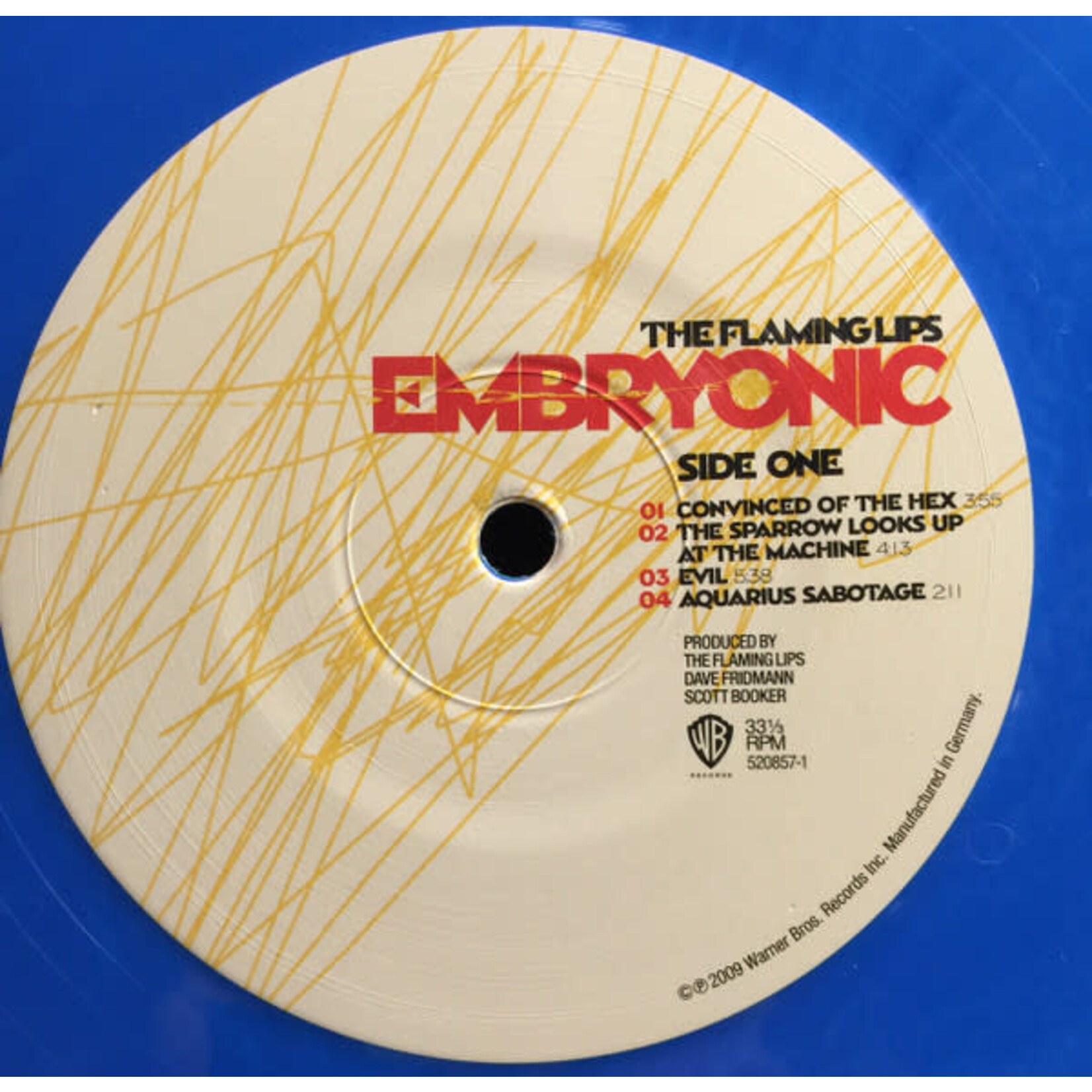 [Kollectible Vinyl] The Flaming Lips: Embryonic (2009, USA, + CD,  Blue & Yellow, VG+) [WARNER BROS]