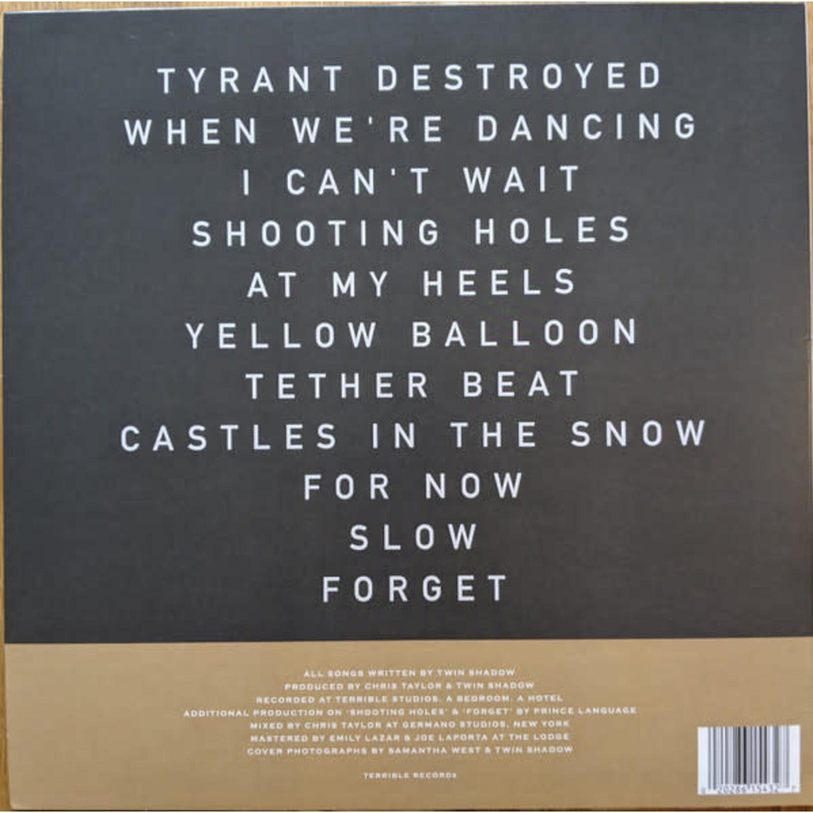 [Nick's Disk Pics] Twin Shadow: Forget [TERRIBLE RECORDS] (2010, USA, VG+)