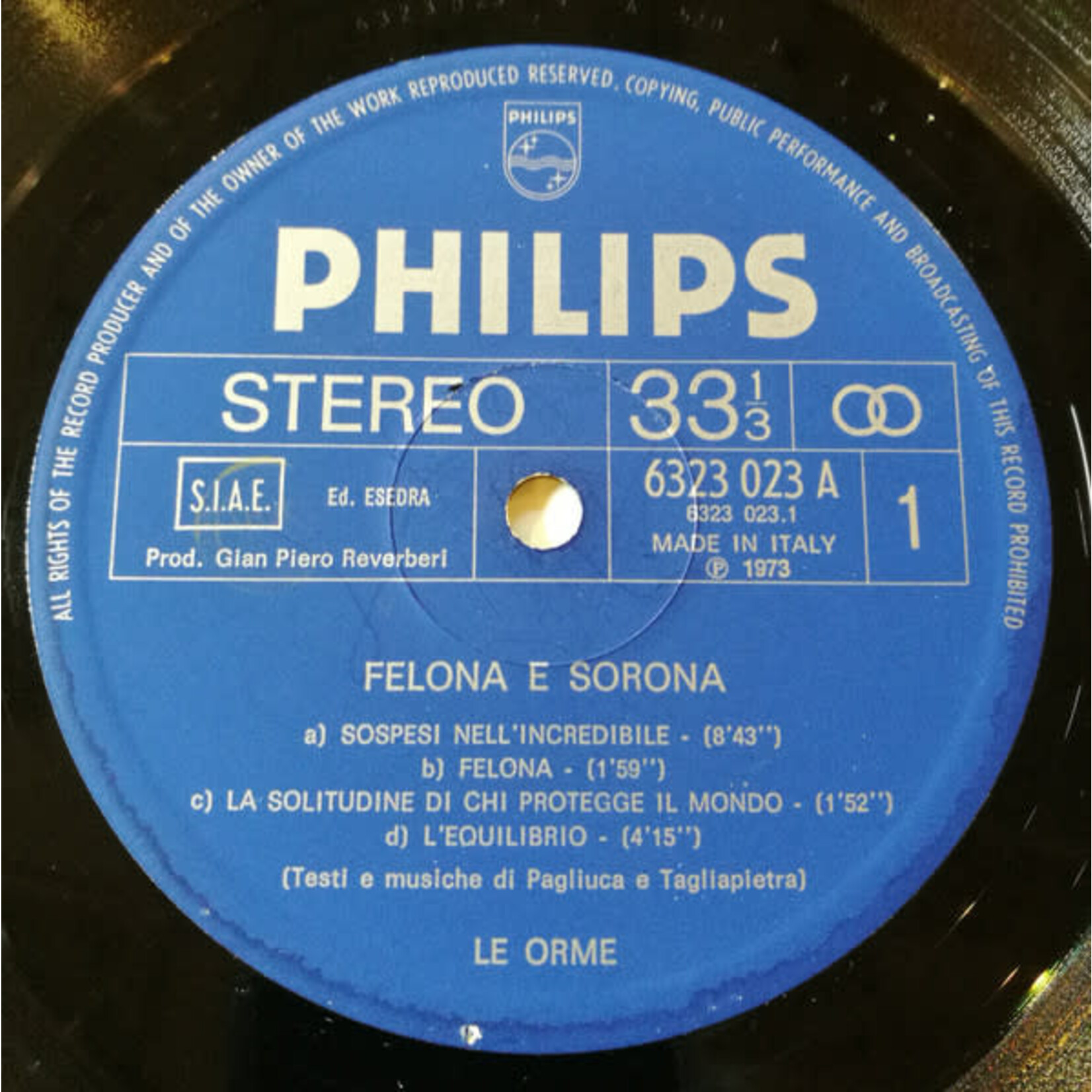 [Kollectible Vinyl] Le Orme: Felona E Sorona (1973, Italy, VG+) [PHILIPS]