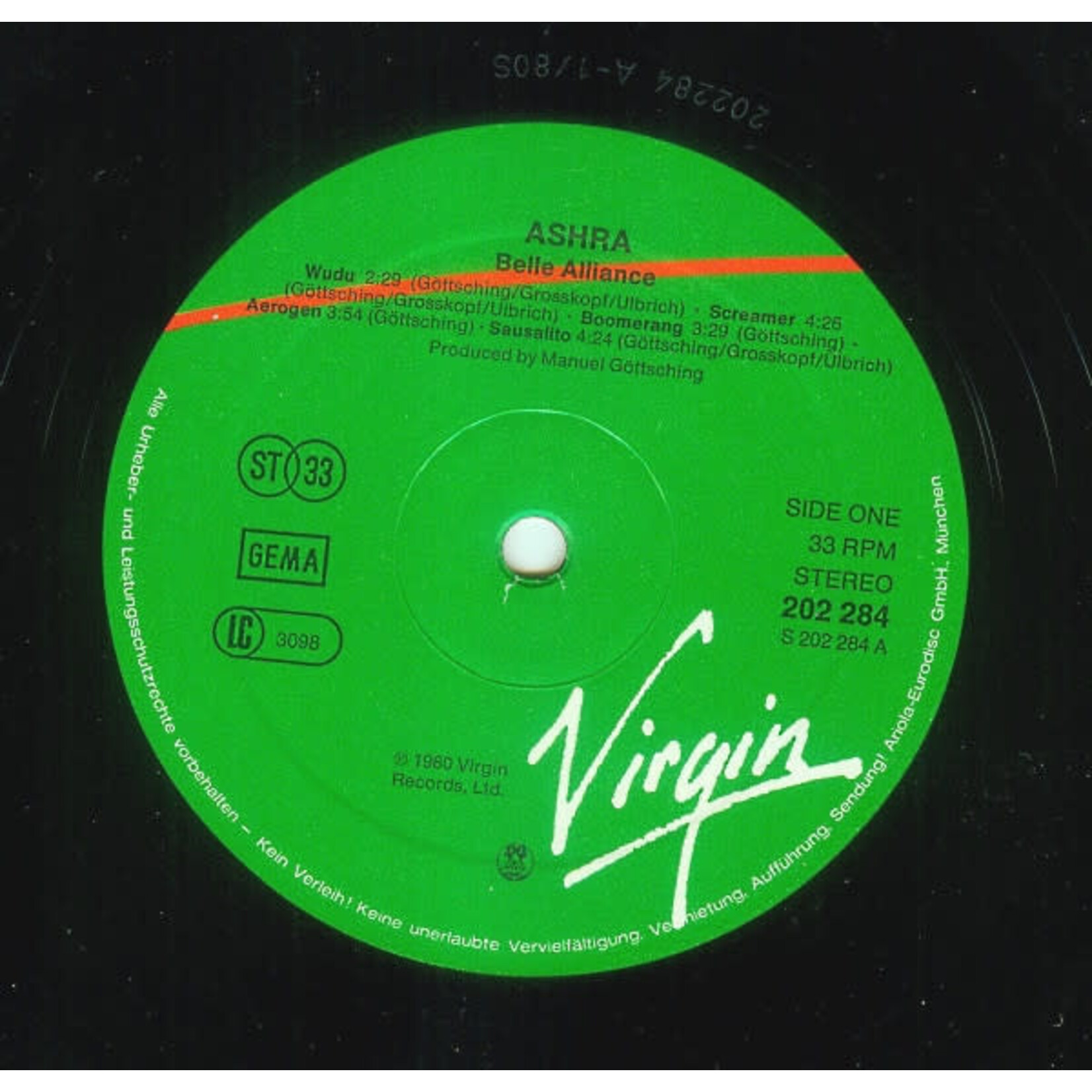 [Kollectible Vinyl] Ashra: Belle Alliance (1980, Germany, KroutRock, VG+) [VIRGIN]