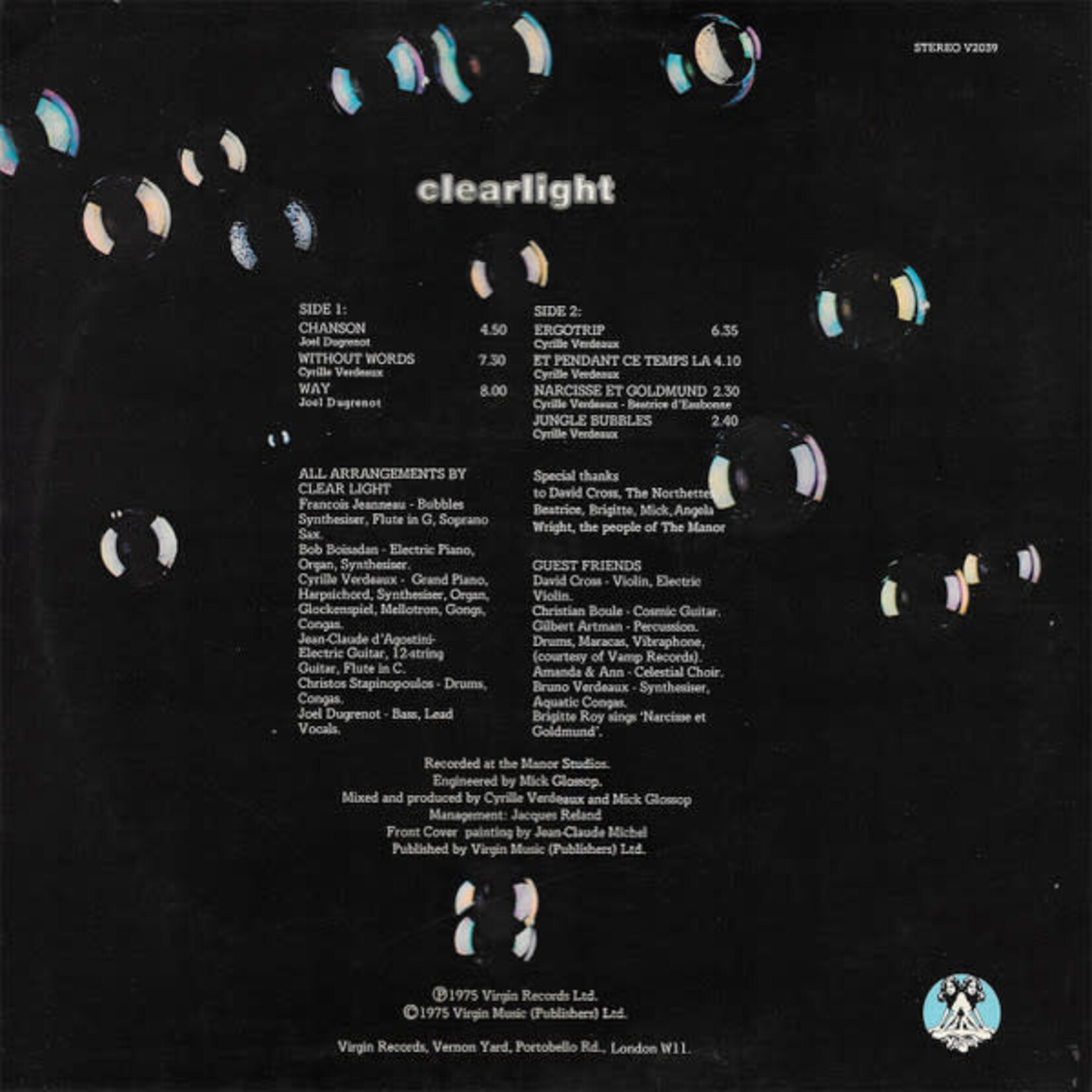 [Kollectible Vinyl] Clear Light: Forever Blowing Bubbles (1975,UK,Ex) [VIRGIN]