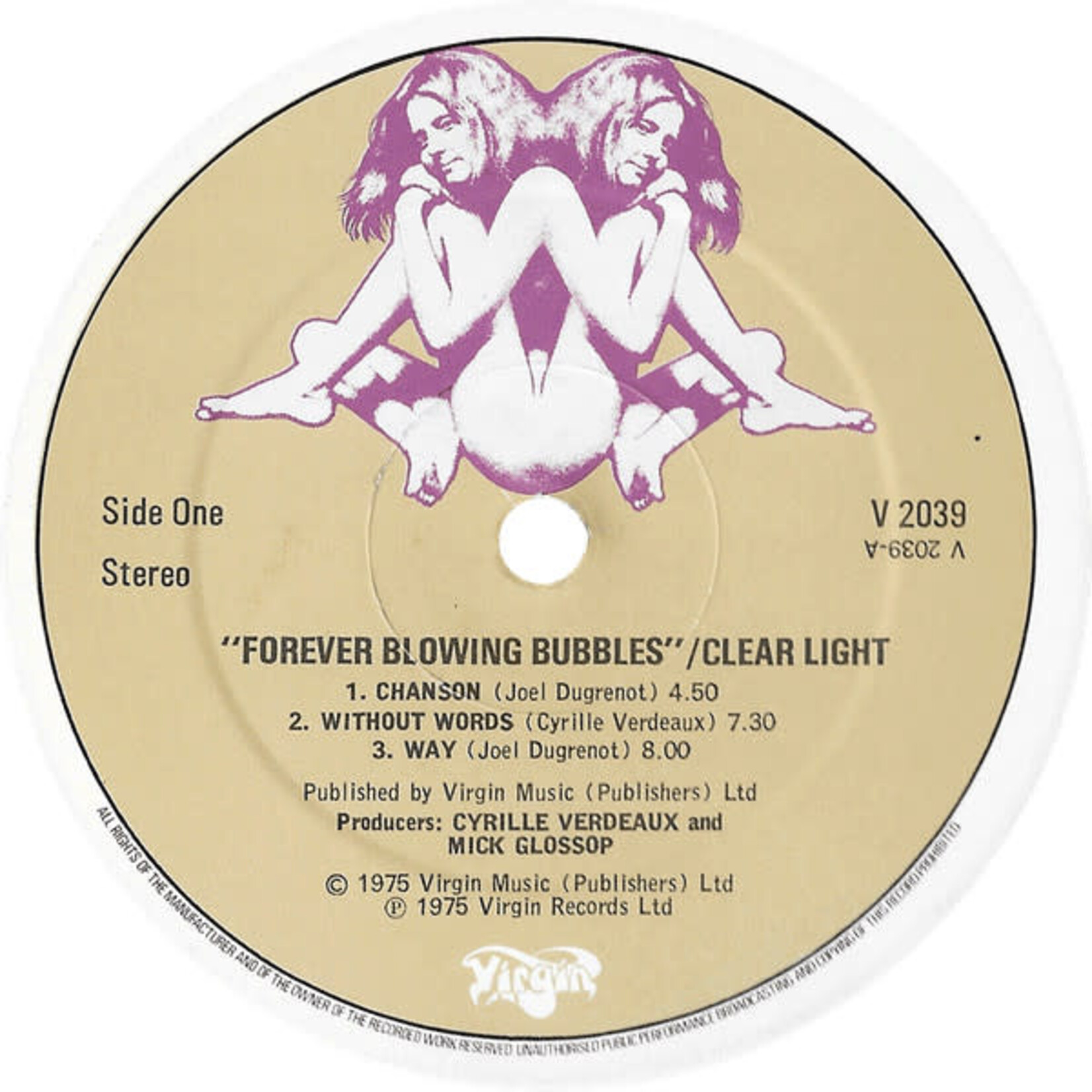 [Kollectible Vinyl] Clear Light: Forever Blowing Bubbles (1975,UK,Ex) [VIRGIN]