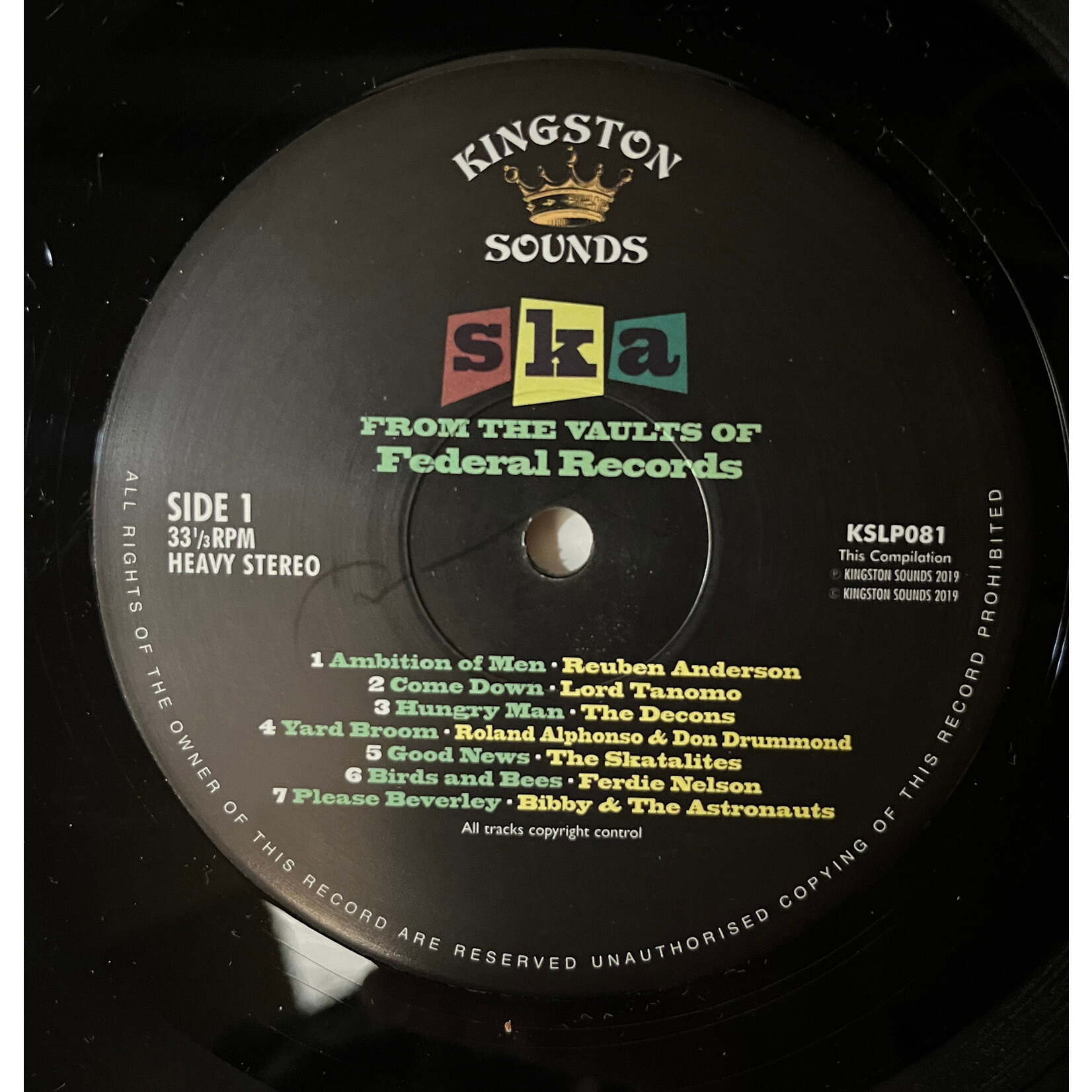 [Nick's Disk Pics] Ska: From The Vaults Of Federal Recordsv (2019, UK, Reggae, VG+) [KINGSTON SOUNDS]