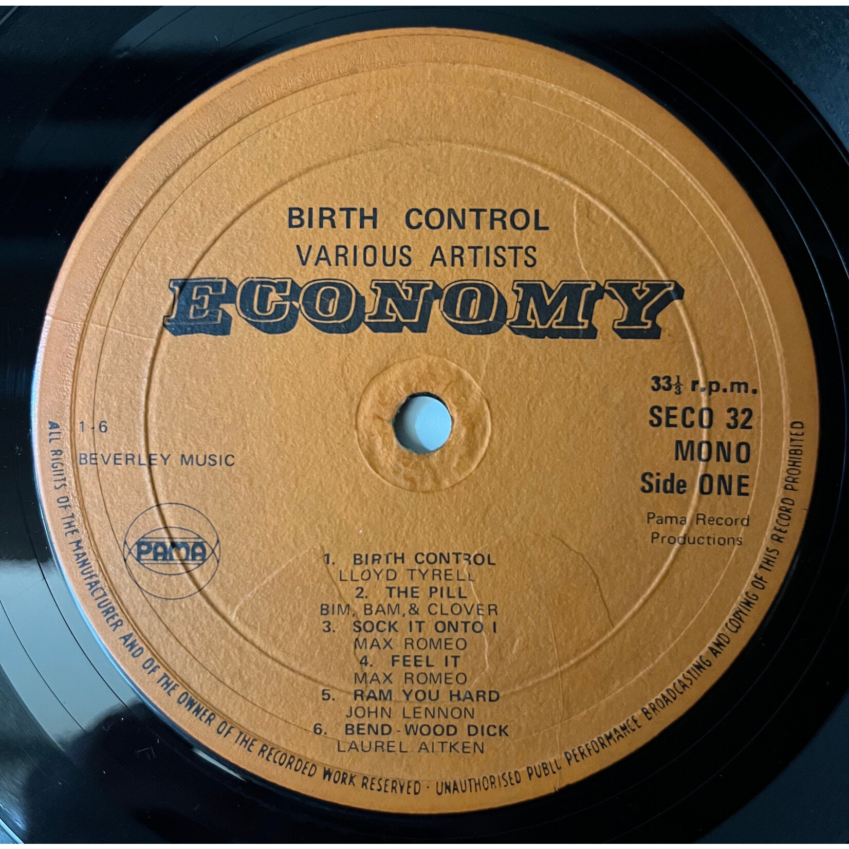 [Nick's Disk Pics] Various Artists: Birth Control (1970, UK, Reggae, VG) [ECONOMY]