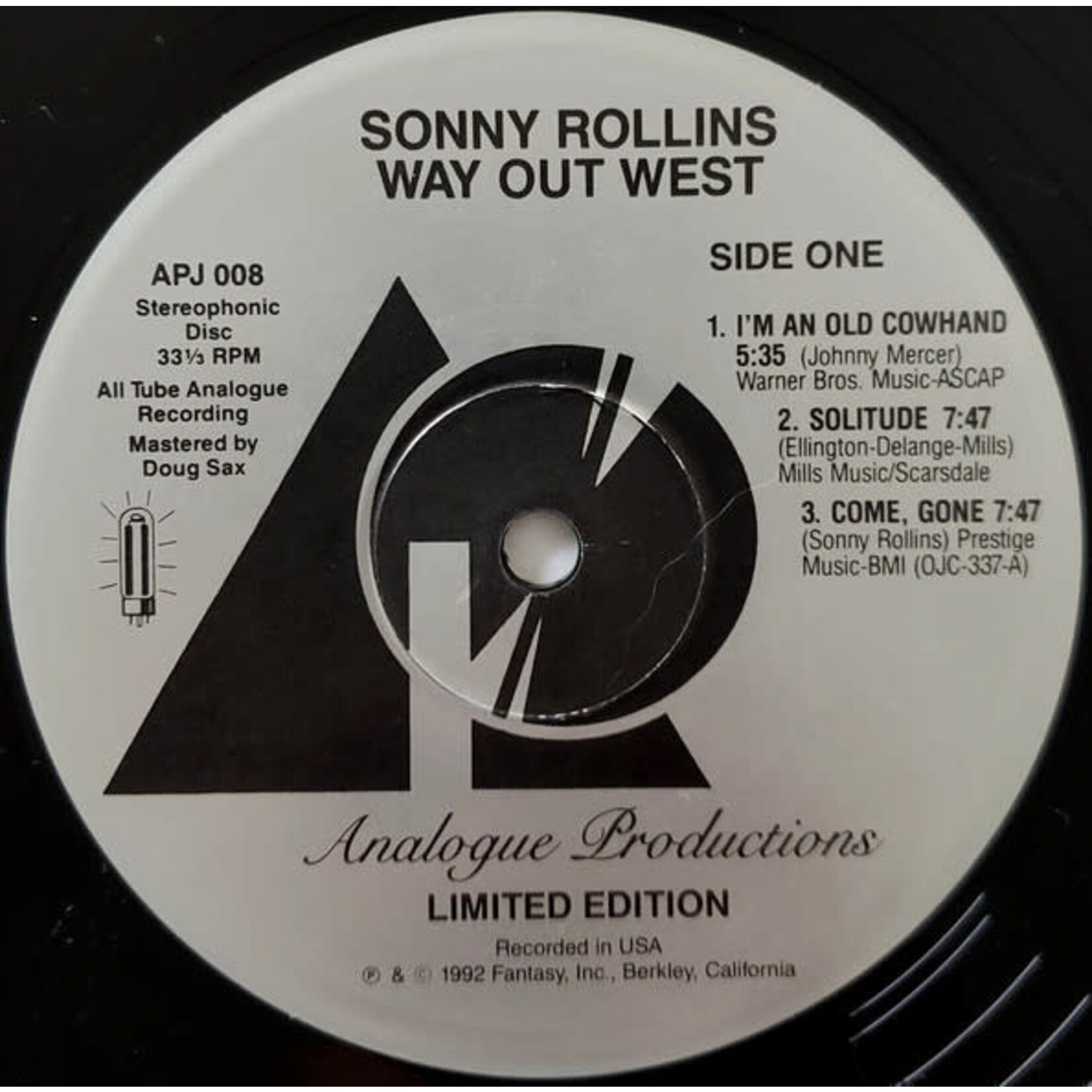 [Kollectible Vinyl] Sonny Rollins: Way Out West (1992, USA, Pallas Pressing, EX) [ANALOGUE]