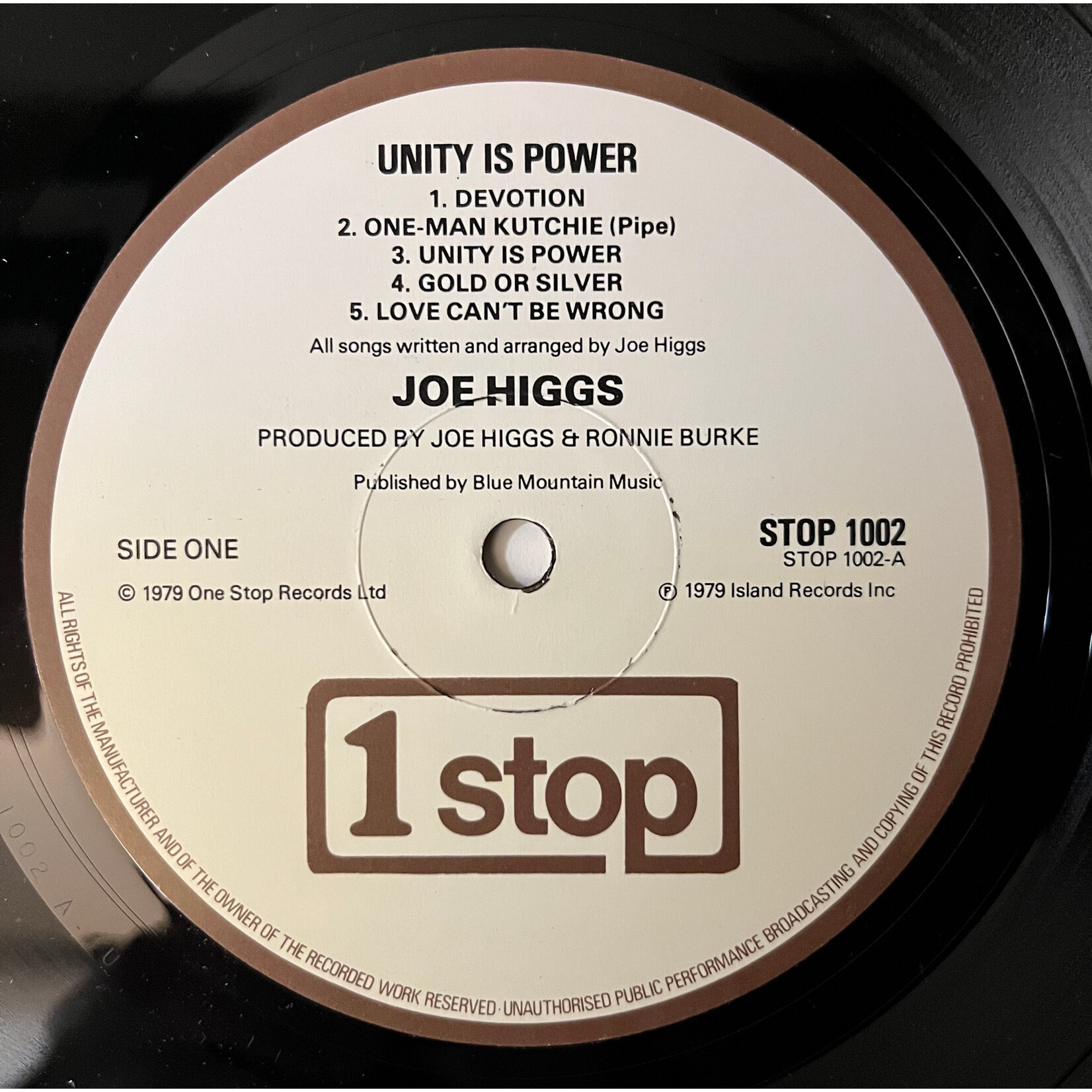 [Nick's Disk Pics] Higgs, Joe: Unity Is Power (1979, UK, VG+) [1 STOP]