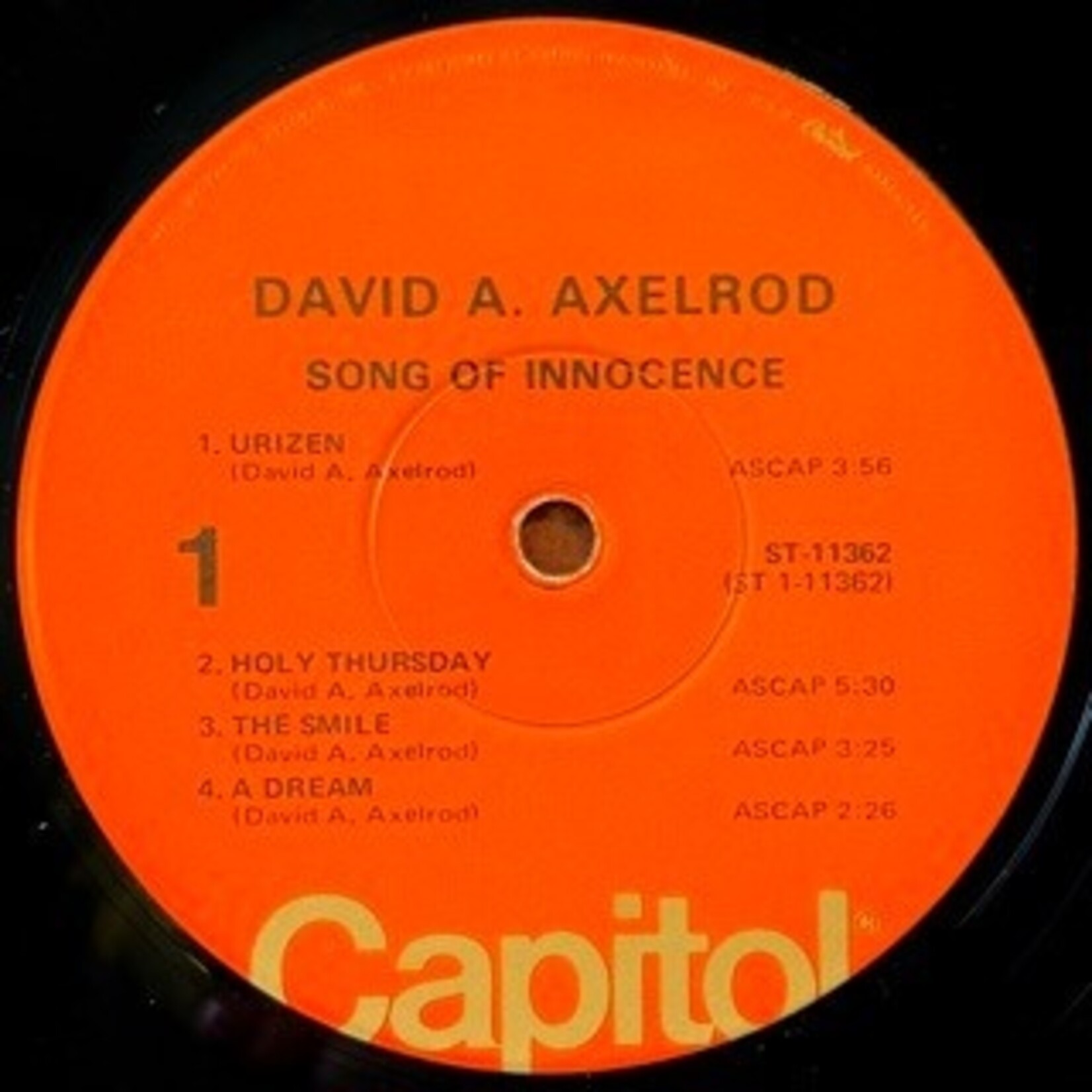 [Nick's Disk Pics] Axelrod, David: Songs Of Innocence (1975, USA, VG+) [CAPITOL]