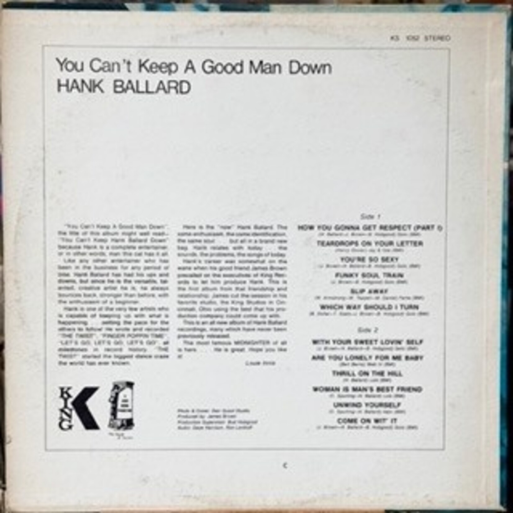 [Nick's Disk Pics] Ballard, Hank: You Can't Keep A Good Man Down (1968, Canada, VG+) [KING]