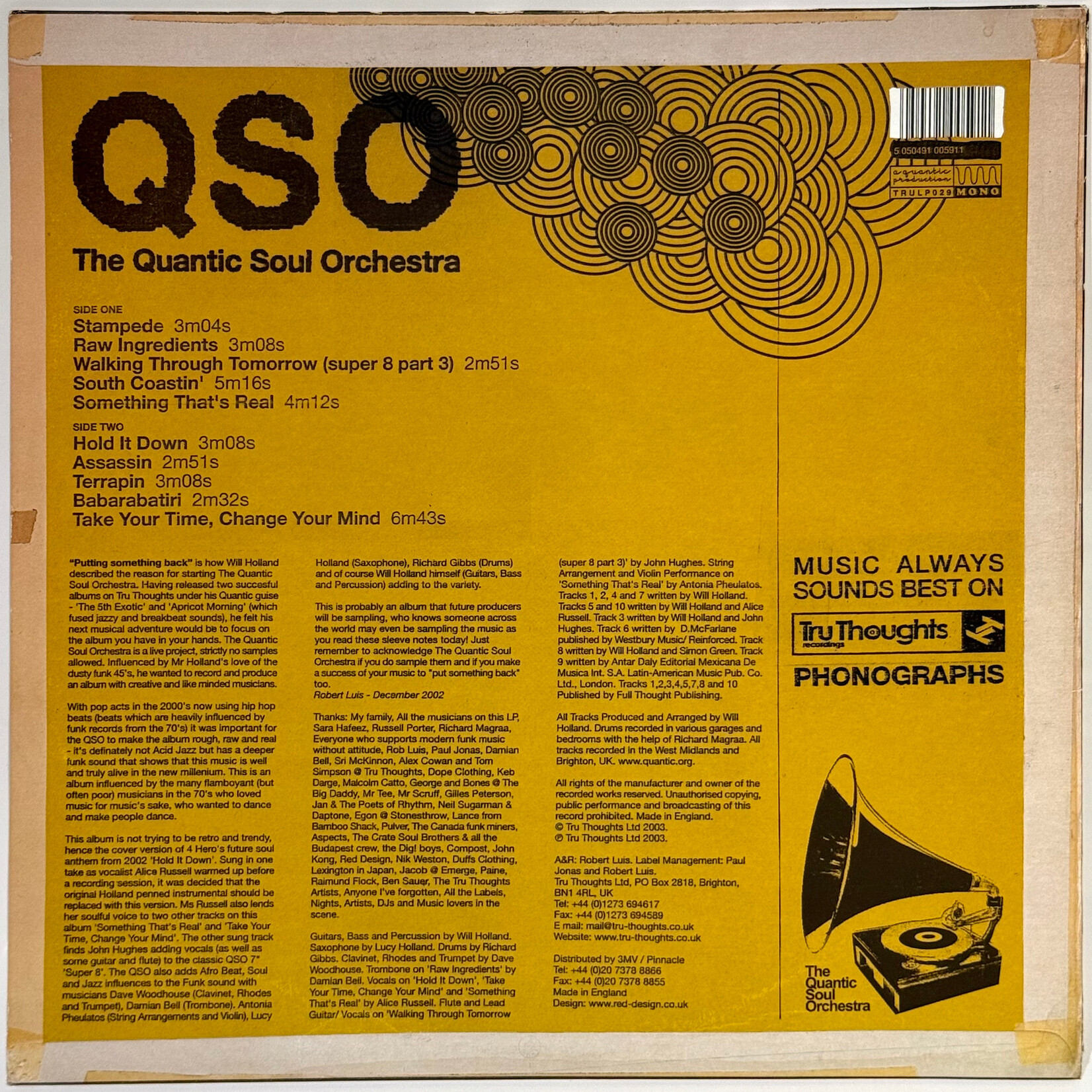 [Nick's Disk Pics] Quantic Soul Orchestra: Stampede [TRU THOUGHTS] (2003, UK, VG+)