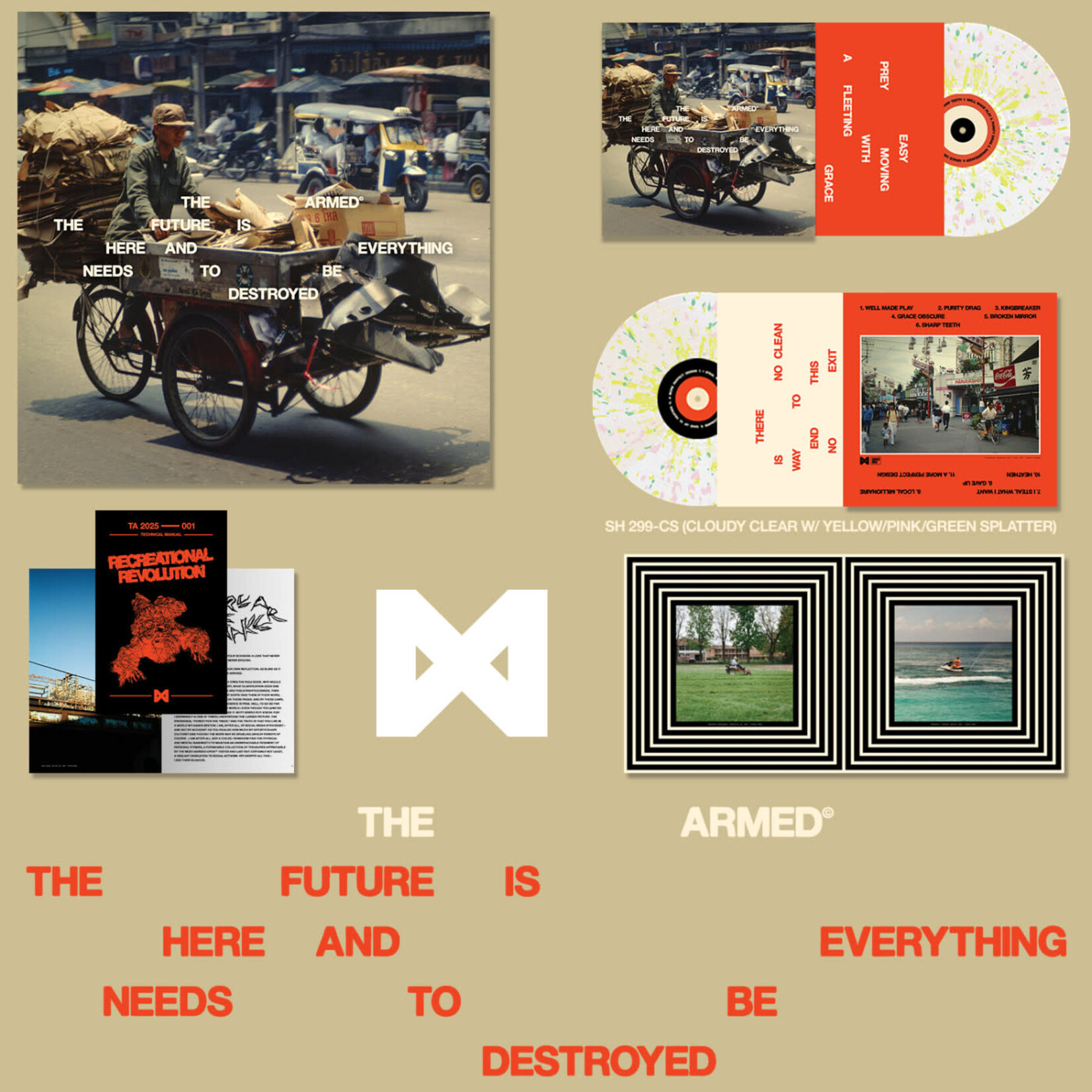 [New] Armed: The Future Is Here and Everything Needs To Be Destroyed (Indie Exclusive, Cloudy Yellow, Pink & Green Splatter Vinyl, W/ Printed Inner Sleeve & 44 Page Book) [SARGENT HOUSE]