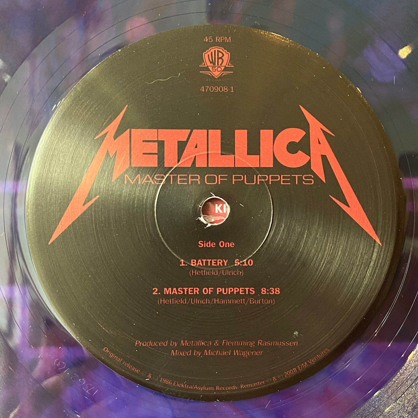 [Nick's Disk Pics] Metallica: Master Of Puppets (2LP)(2008, USA, 45rpm, Half-Speed Mastered, Purple Wax, NM) [WARNER BROS]