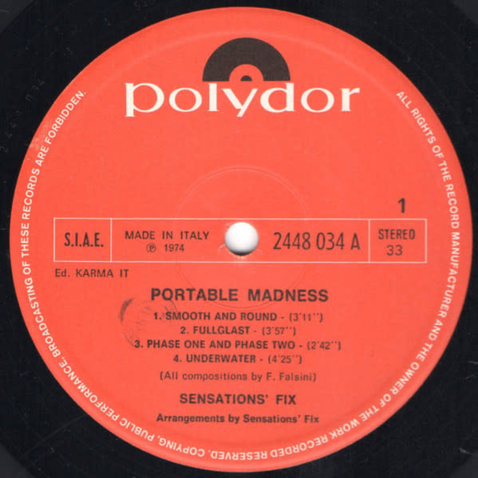 [Kollectible Vinyl] Sensations' Fix: Portable Madness [POLYDOR] (1974, Italy, VG+, No Producer Credit)