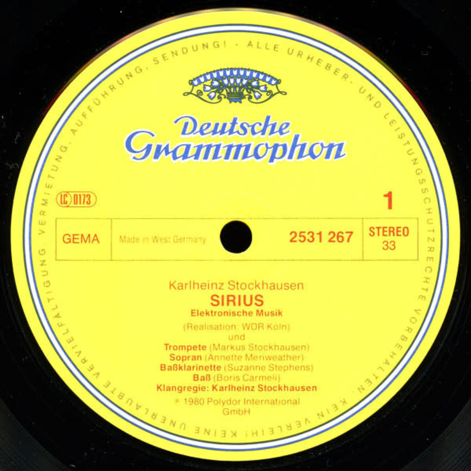 [Kollectible Vinyl] Stockhausen: Sirius [DEUTSCHE GRAMMOPHON] (1980, Germany, EX)