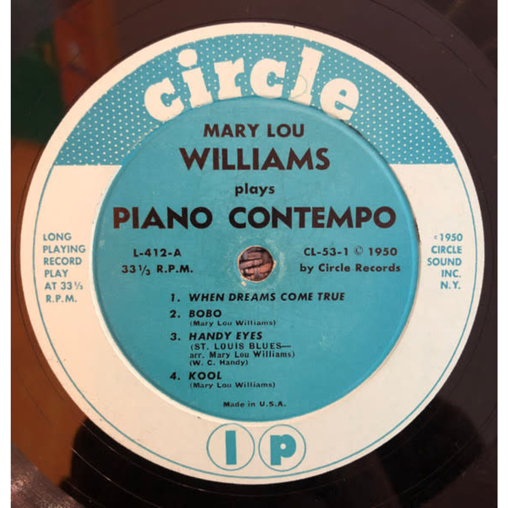 [Kollectible Vinyl] Mary Lou Williams: Piano Contempo: Modern Piano Jazz [CIRCLE] (1951 USA VG)