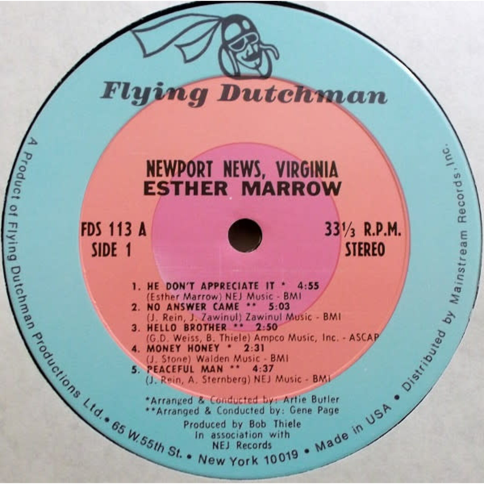 [Kollectible Vinyl] Marrow, Estner: Newport News, Virginia [FLYING DUTCHMAN] (1970, USA, VG+)