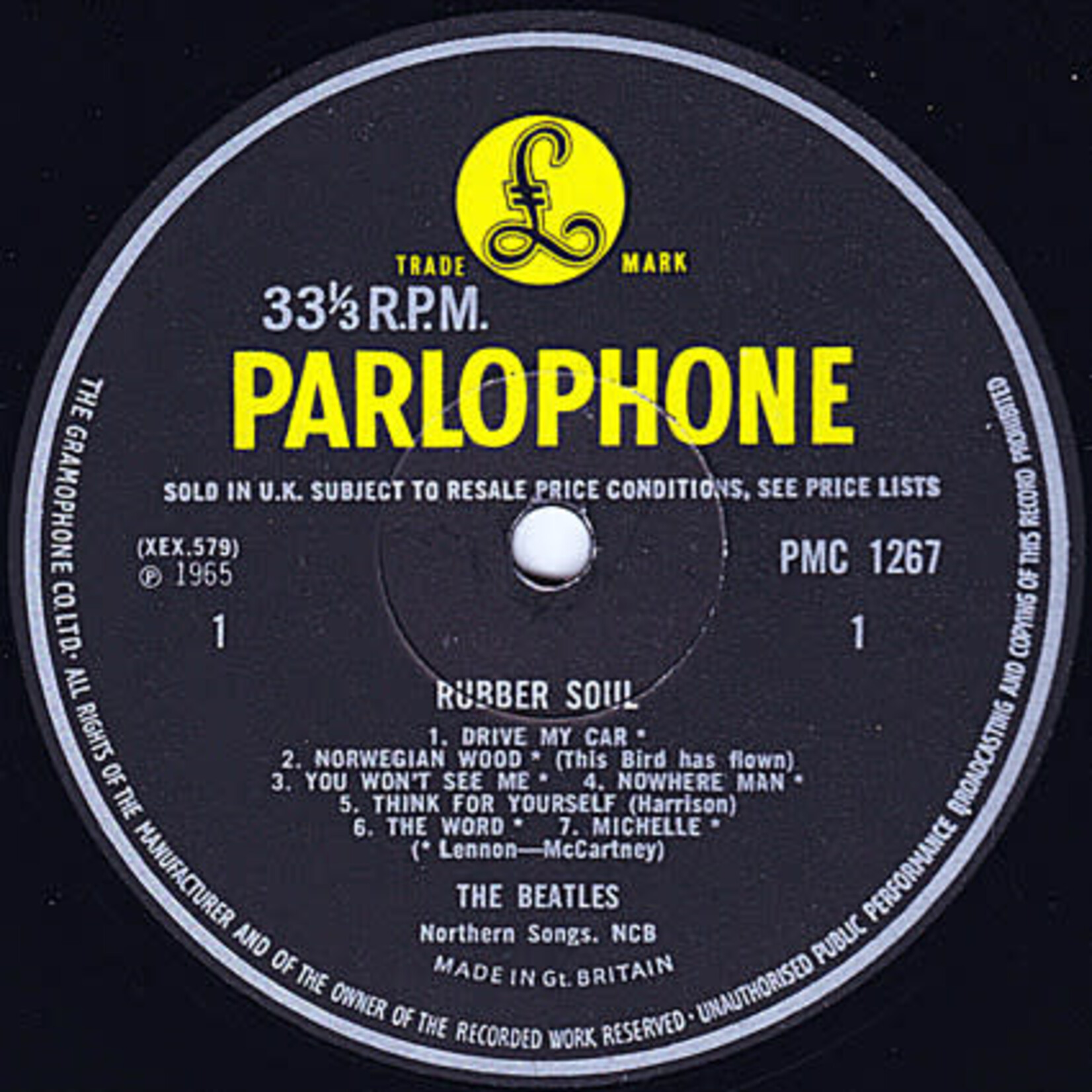 [Kollectible Vinyl] Beatles: Rubber Soul (1965, UK, VG+)  [PARLOPHONE]