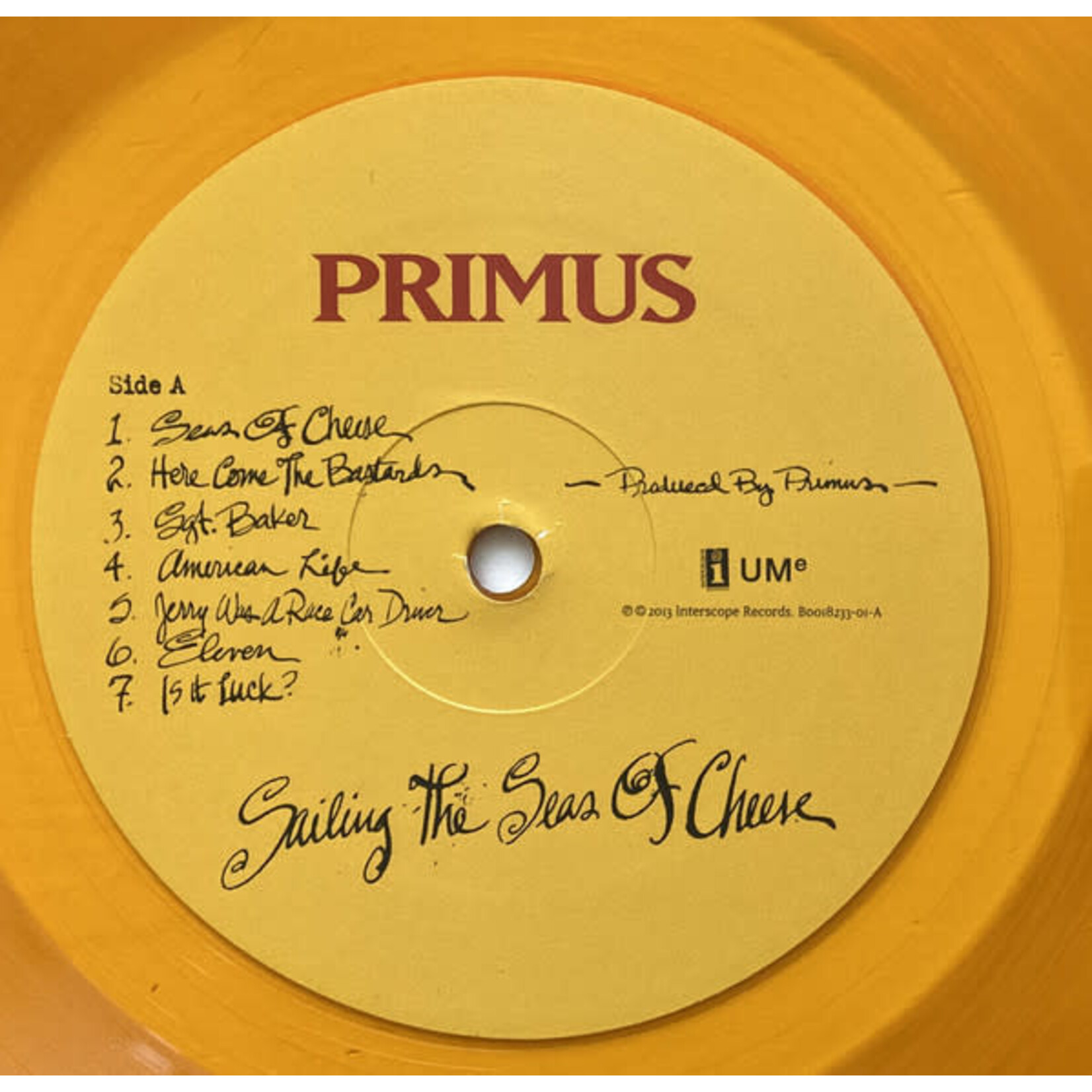 [Kollectible Vinyl] Primus: Sailing the Seas of Cheese (2013, USA, VG) (Yellow Vinyl) [INTERSCOPE]