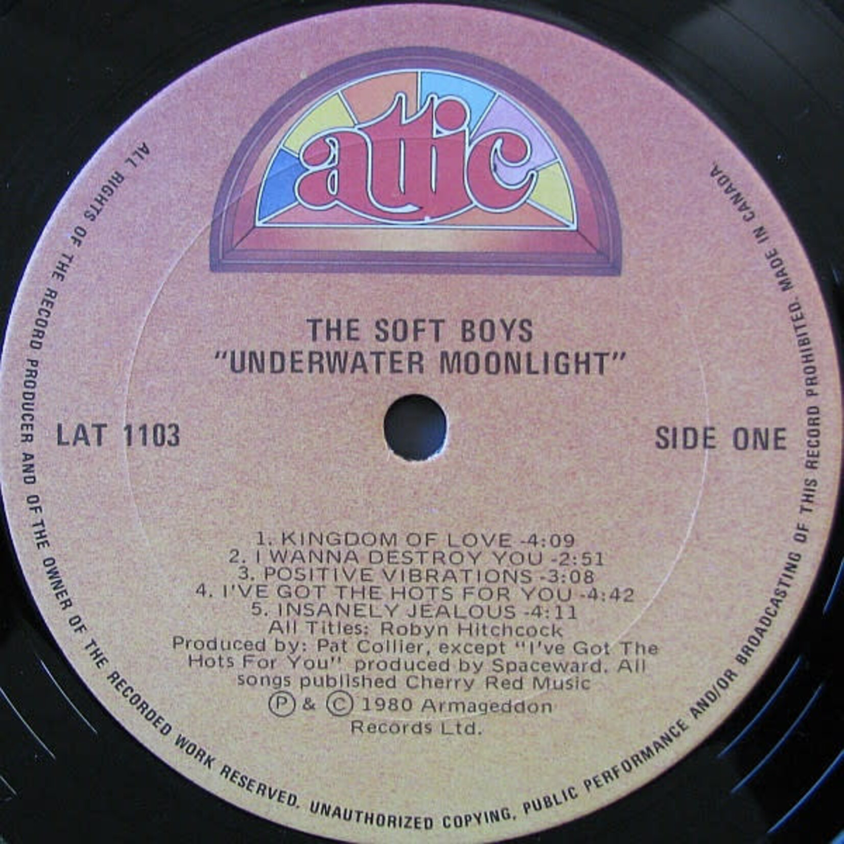 [Kollectible Vinyl] Soft Boys: Underwater Moonlight (1980, Canada, VG+) [ATTIC]