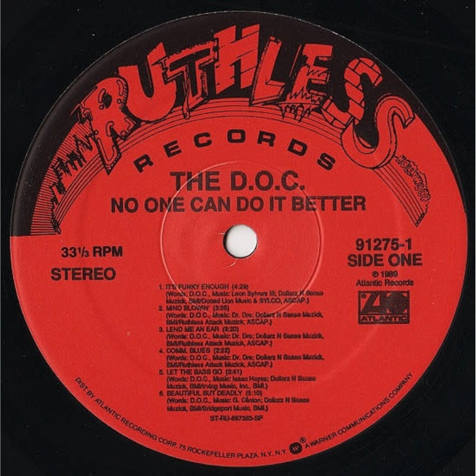[Kollectibles] D.O.C, The. : No One Can Do It Better(1989, Canada, Gold Stamped, Ex) [RUTHLESS]