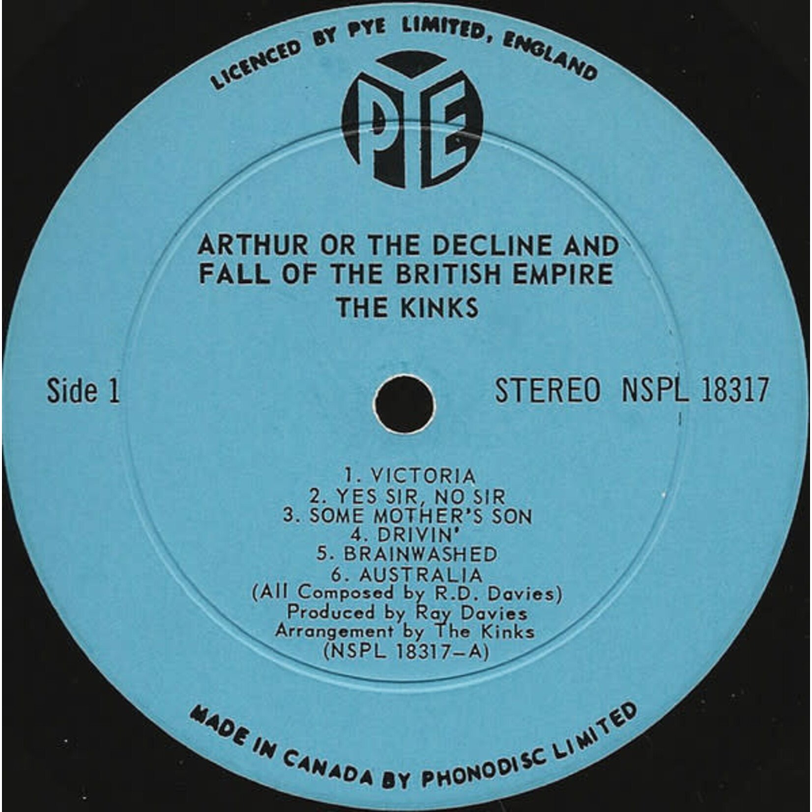 [Kollectibles] Kinks: Arthur Or the Decline & Fall of the British Empire (1969, Canada, W/Insert, Disc Ex) [PYE RECORDS]