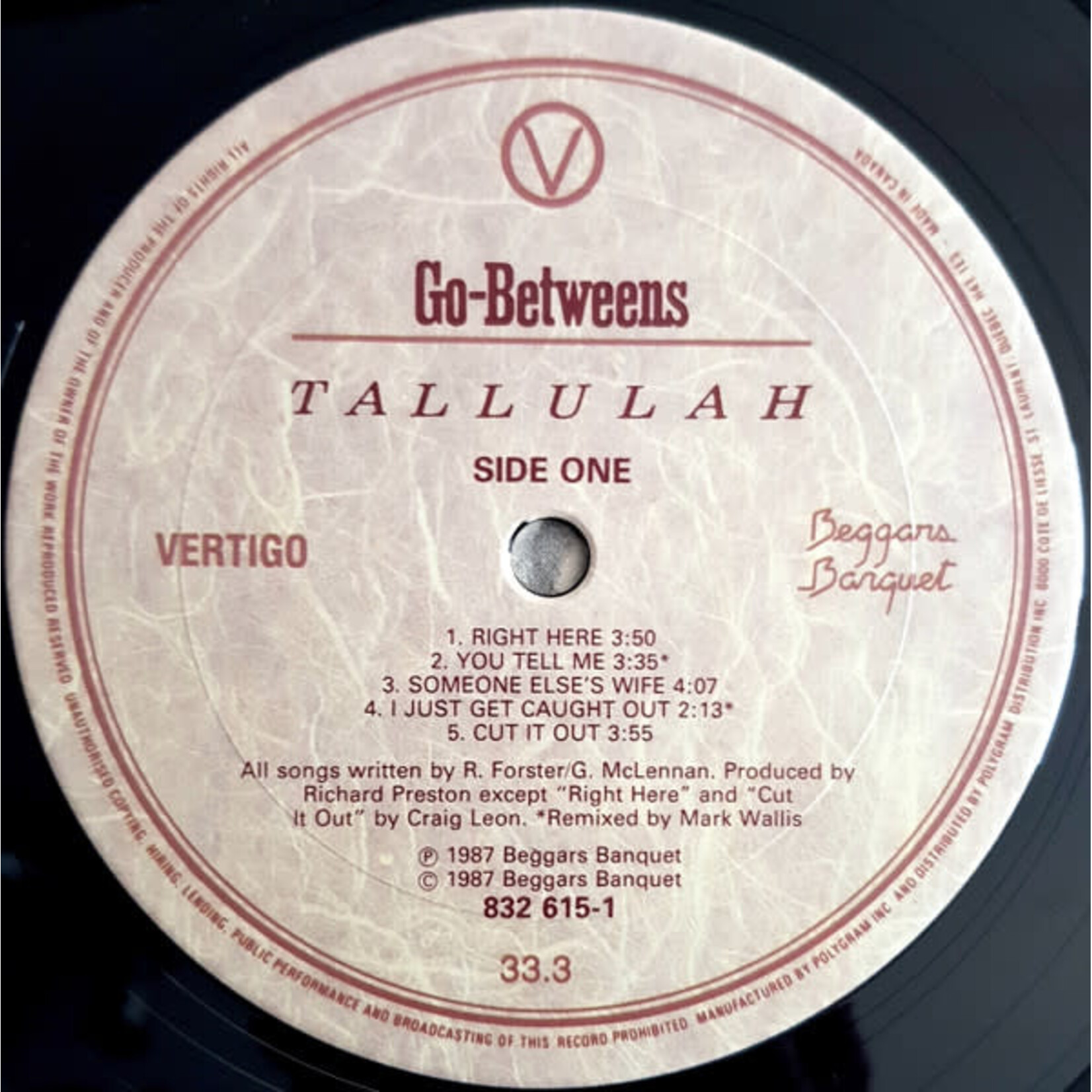 [Kollectible Vinyl] Go-Betweens: Tallulah (1987, Canada, Sealed) [BEGGARS BANQUET]