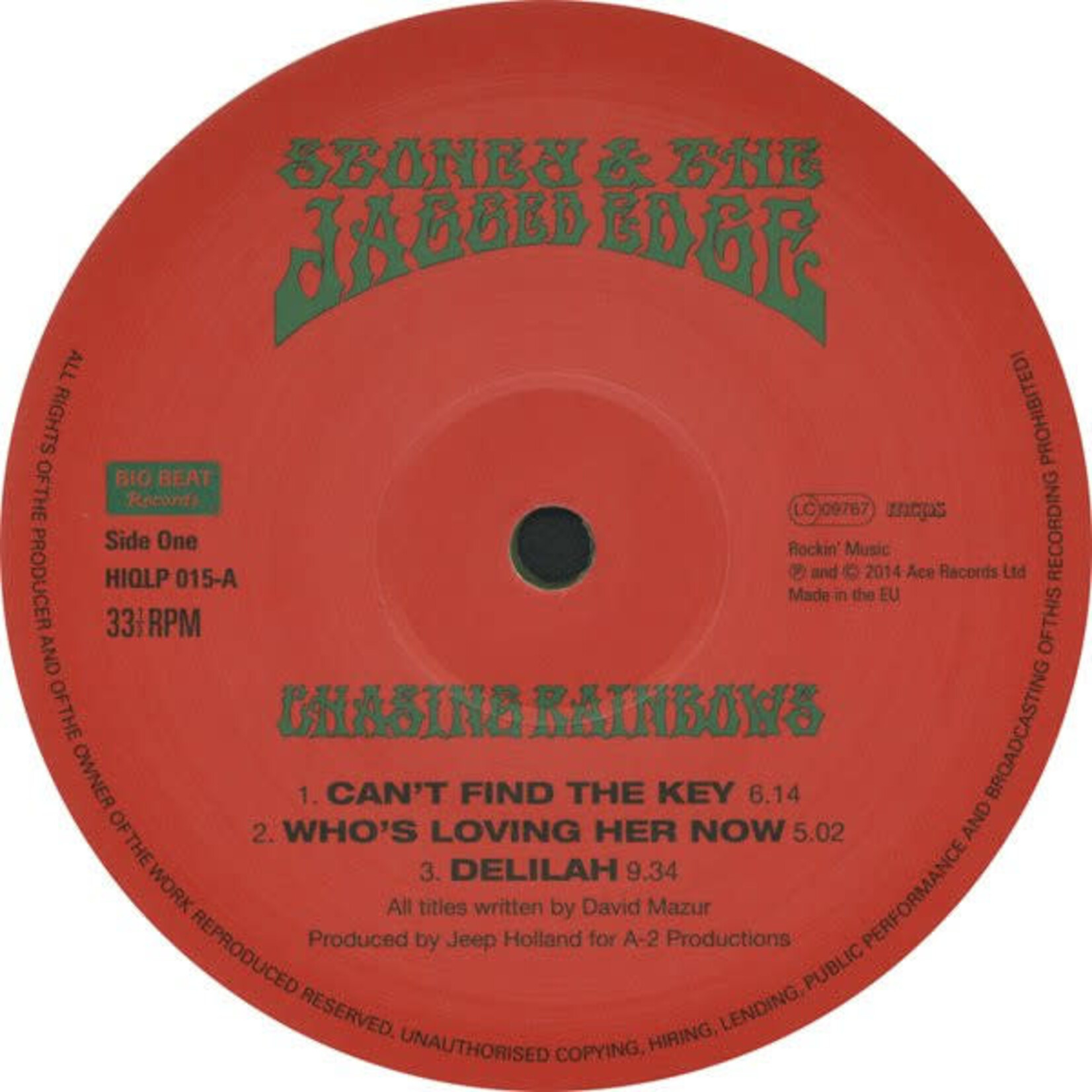 [Kollectibles] Stoney & The Jagged Edge: Chasing Rainbows (2014, UK, Green Wax, VG+) [BIG BEAT]