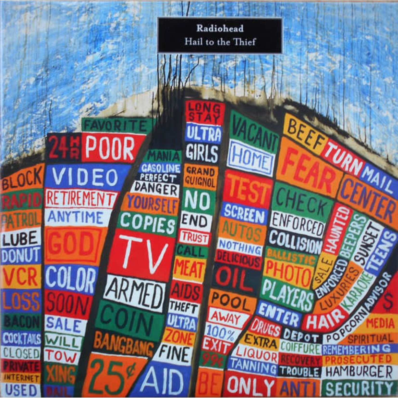 [Kollectible Vinyl] Radiohead: Hail to the Thief (2003, Europe, w/Die-cut inners, Sticker title "Adam Le Chie" Matrix, VG+) [PARLOPHONE]
