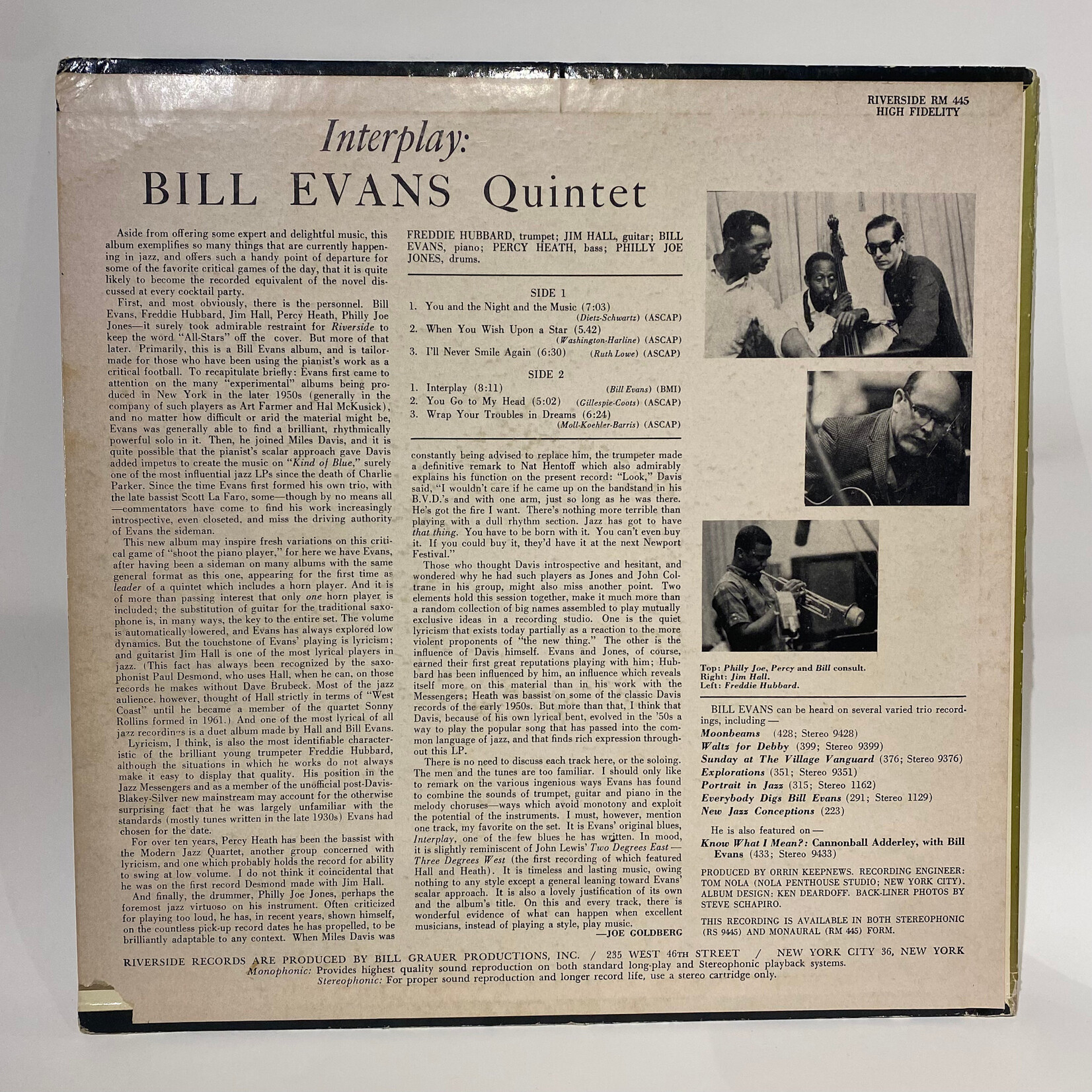 [Kollectibles] Evans, Bill: Interplay (1962,USA, VG) [RIVERSIDE]