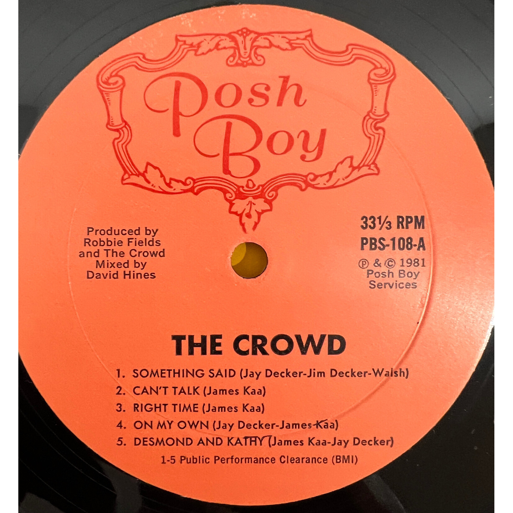 [Kollectible Vinyl] Crowd: A World Apart (1981, USA, VG+) [POSH BOY]