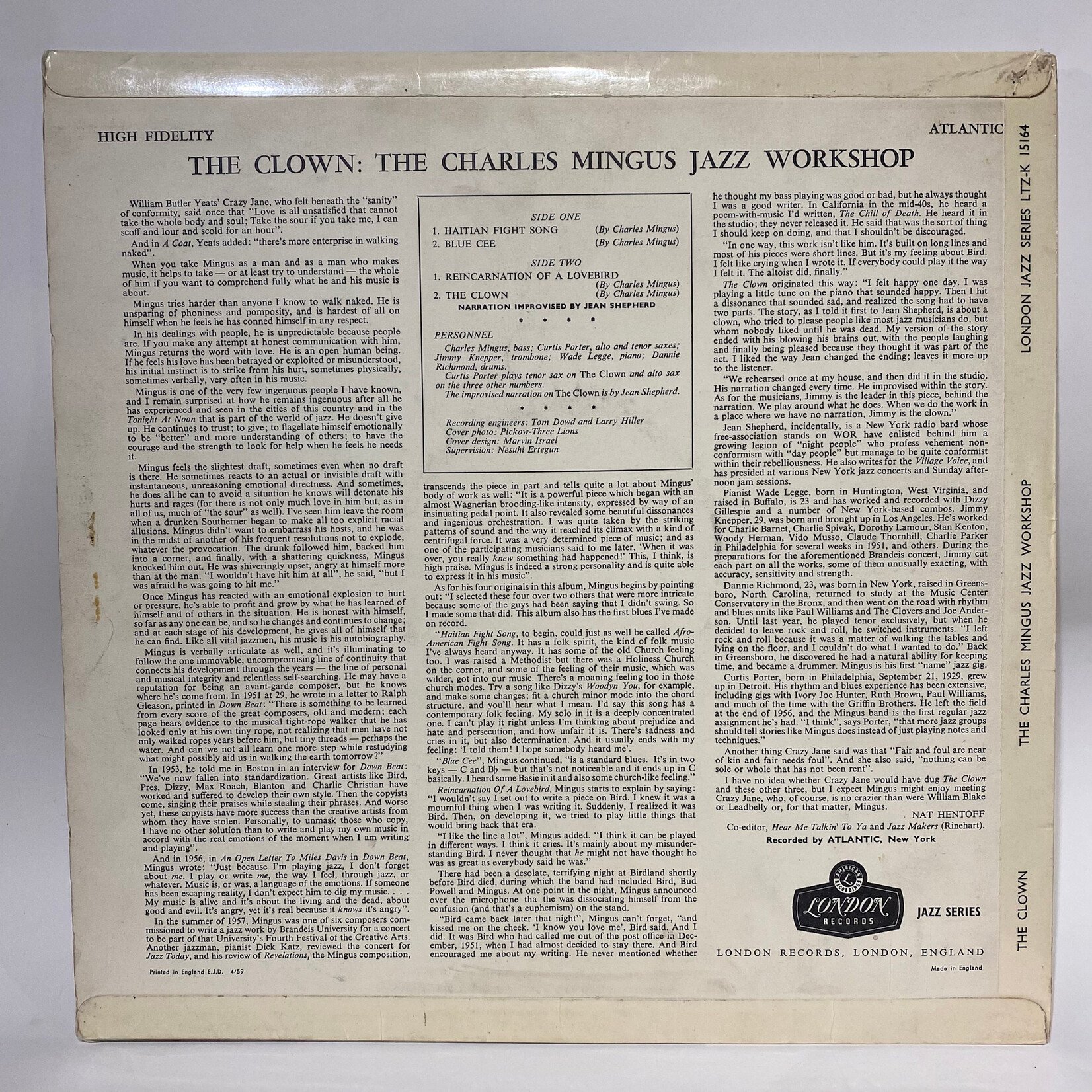 [Kollectibles] Mingus, Charles: The Clown (1957, UK,VG+)[LONDON]