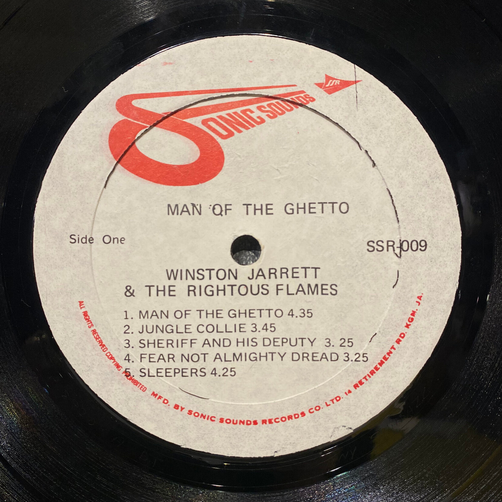Winston Jarrett & The Righteous Flames - Man of The Ghetto (1978, Jamaica, VG+)