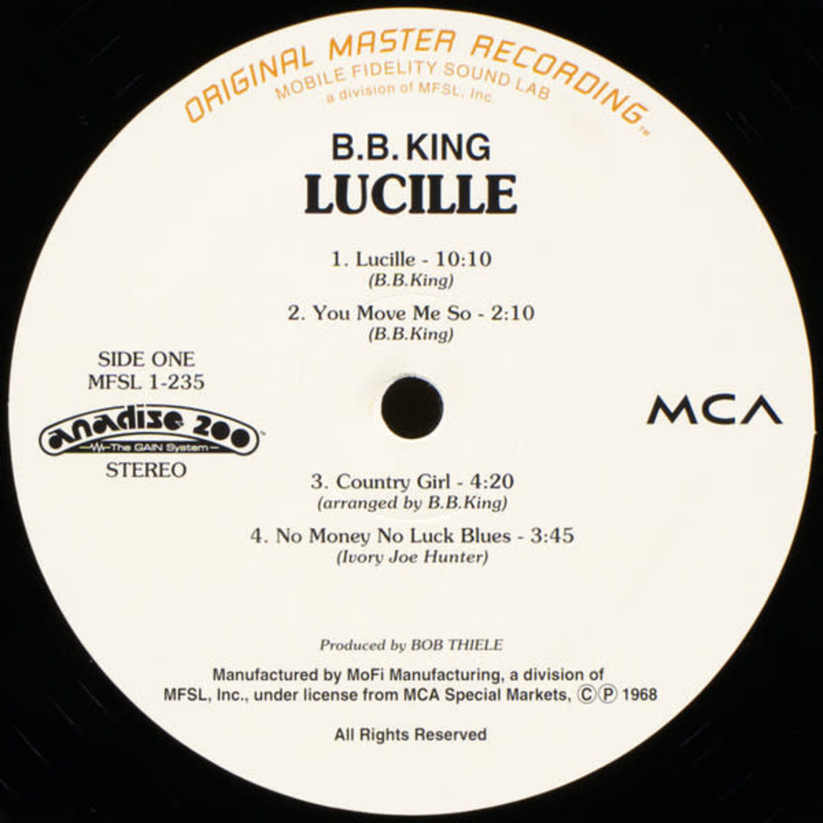 [Kollectibles] King, B.B. : Lucille (1995, USA, Audiophile, VG+) [MOBILE FIDELITY SOUND LAB]