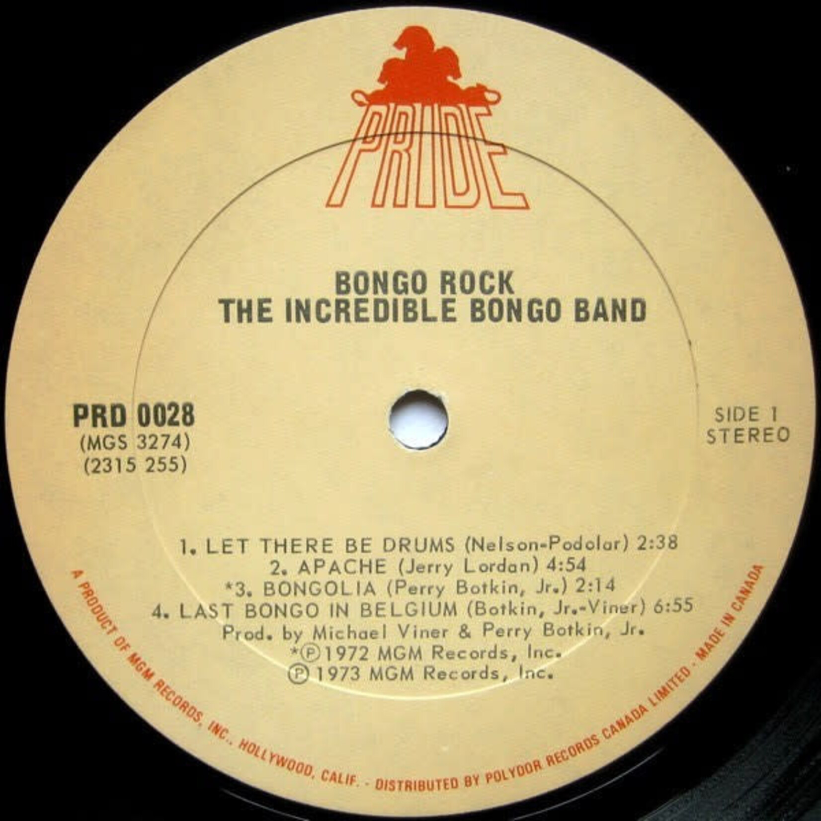 [Kollectibles] Incredible Bongo Band: Bongo Rock (1973, Canada, VG+) [PRIDE]