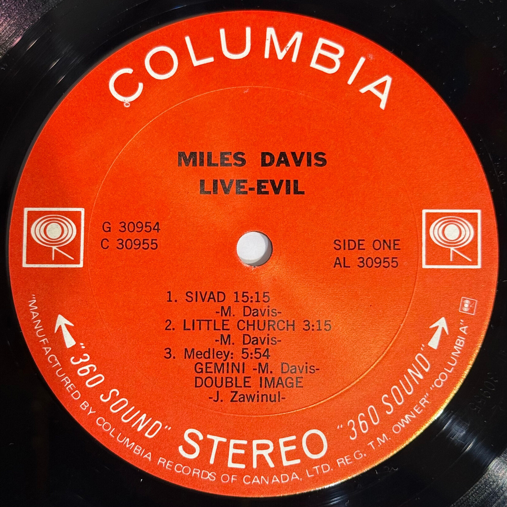 [Kollectible Vinyl] Davis, Miles: Live-Evil (1971, Canada, Columbia Two-Eye, VG+) [COLUMBIA]