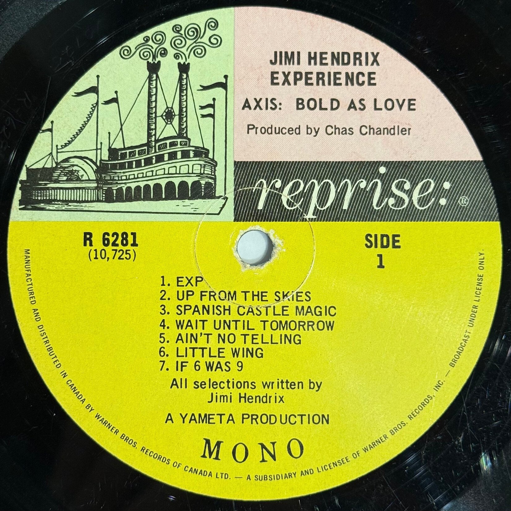 [Kollectibles] Hendrix, Jimi Experience: Axis Bold As Love (1968, Canada, Late Mono Press, G+) [REPRISE]