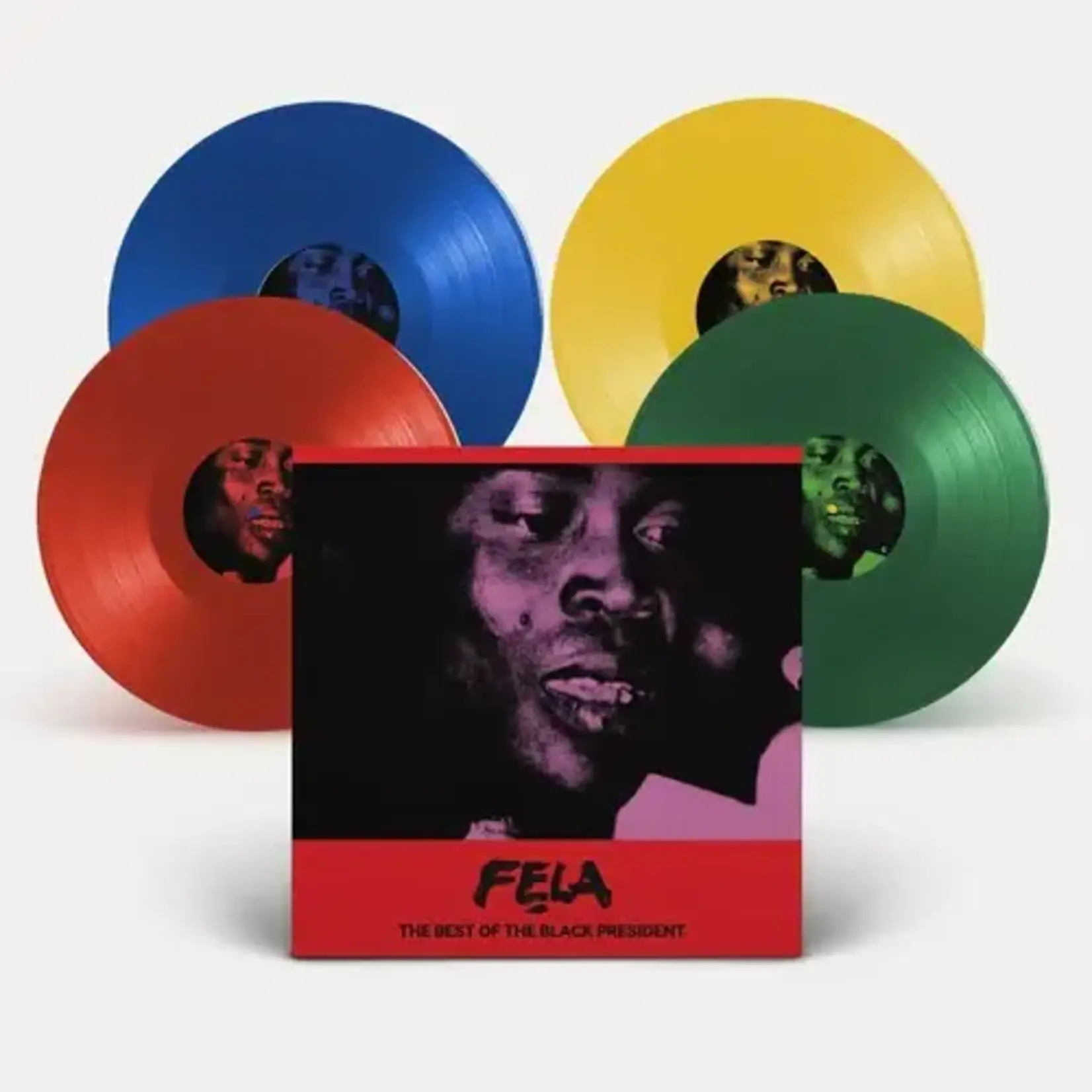 Fela Kuti - The Best of the Black President (4LP-red, green, blue and yellow vinyl)