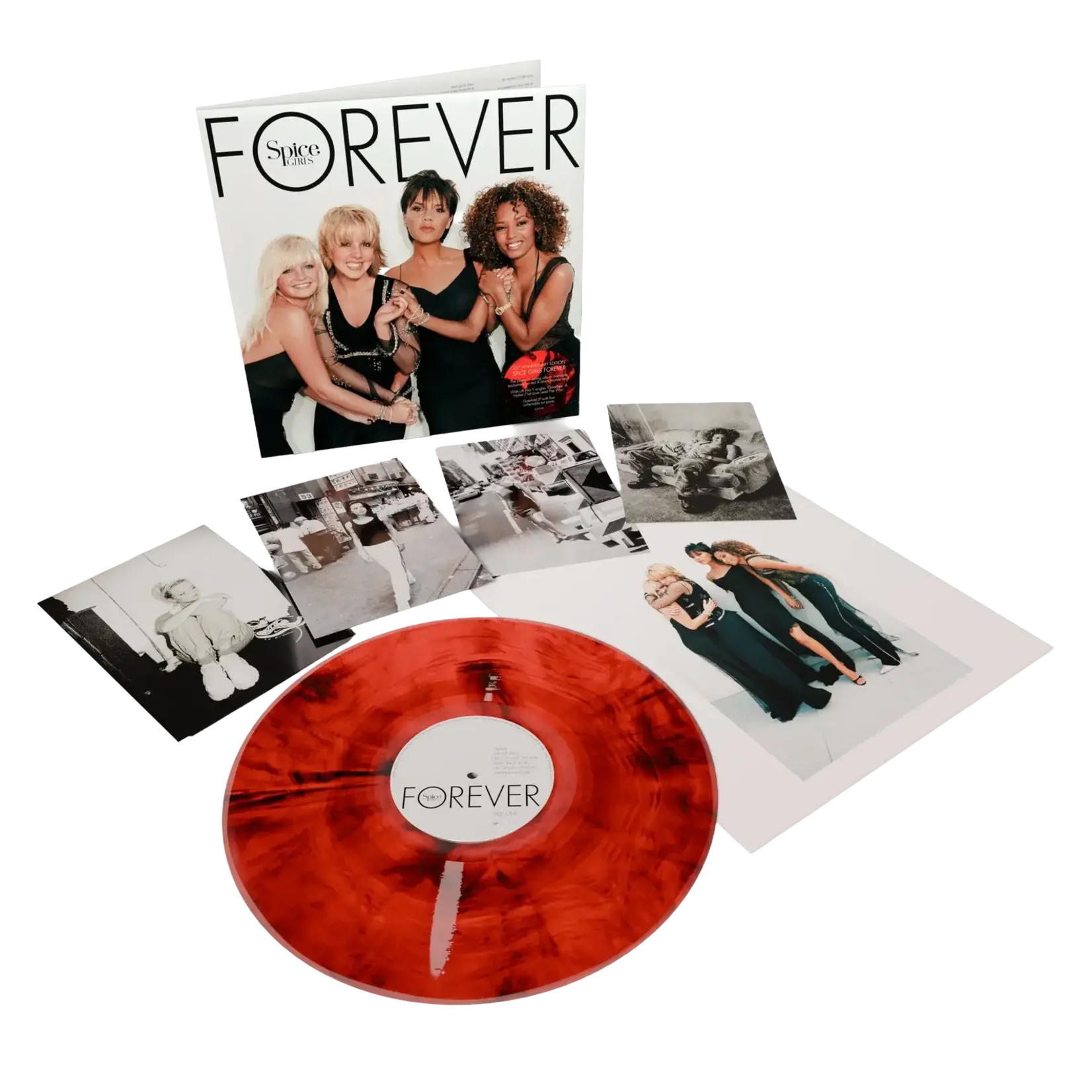 [New Vinyl] Spice Girls: Forever (25th Anniversary, red & black marble vinyl w/art prints) [USM]