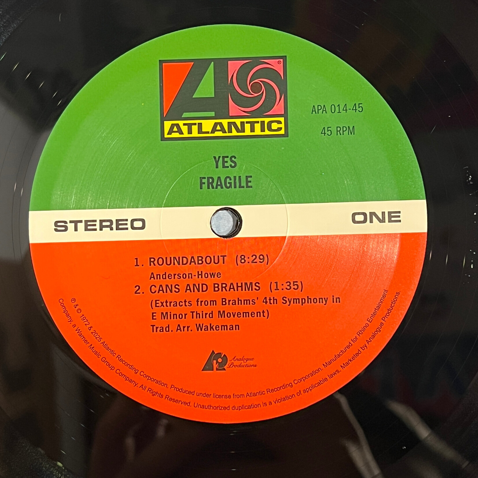 [Kollectibles] Yes: Fragile (2025, USA, 2x45 RPM, Ex) [ATLANTIC]