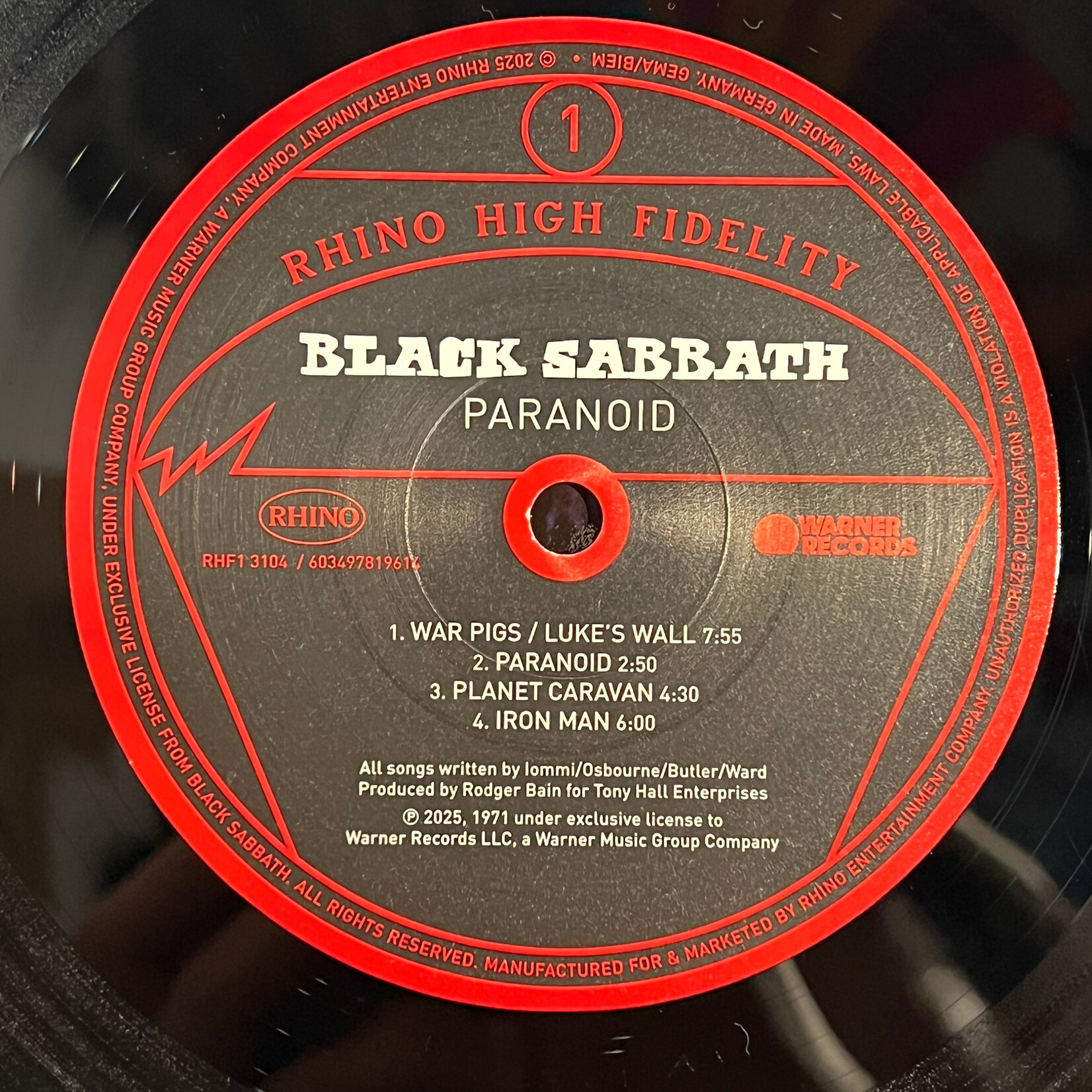[Kollectible Vinyl] Black Sabbath: Paranoid (2025, USA, Limited Ed. Numbered, Ex) [WARNER]