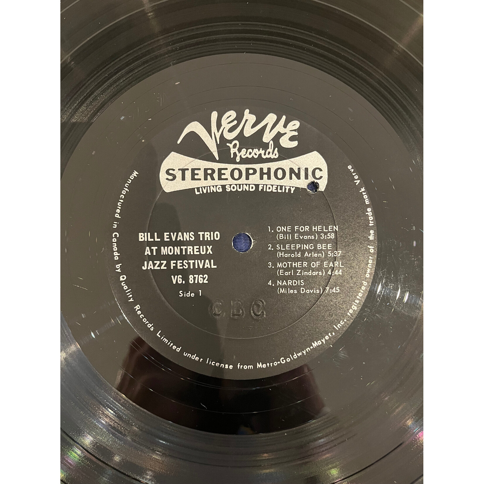 [Kollectible Vinyl] Evans, Bill: At The Montreaux Jazz Festival (1968, Canada, CBC Copy, VG) [VERVE]