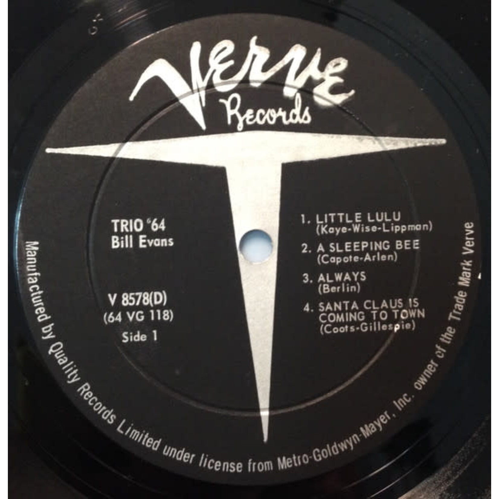 [Kollectible Vinyl] Evans, Bill: Trio 64 (1964, Canada, VG) [VERVE]