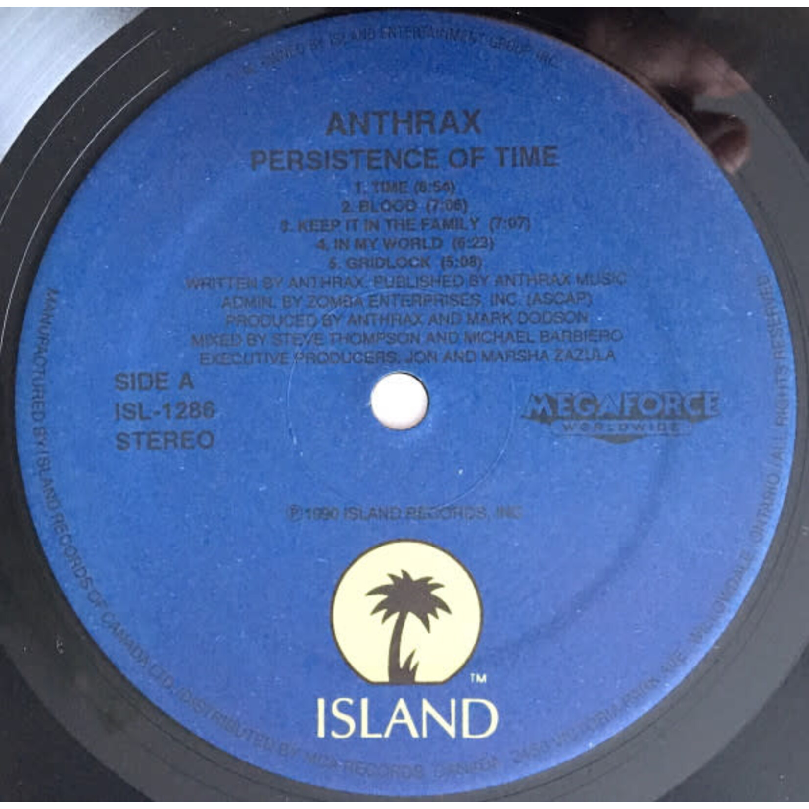 [Kollectible Vinyl] Anthrax: Persistence of Time (1990, Canada, EX) [ISLAND]