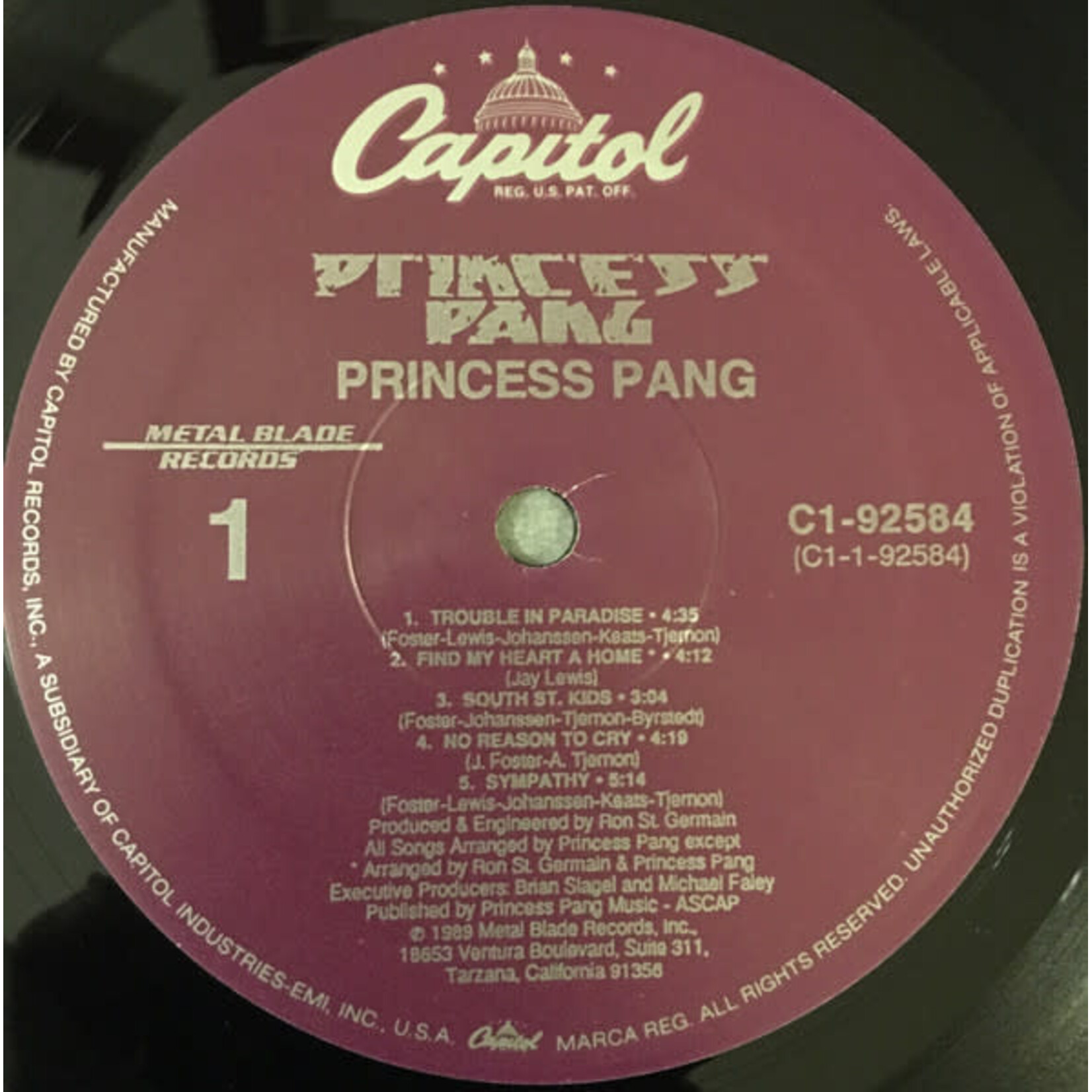 [Kollectible Vinyl] Princess Pang: Princess Pang (1989, USA, EX) [CAPITOL]