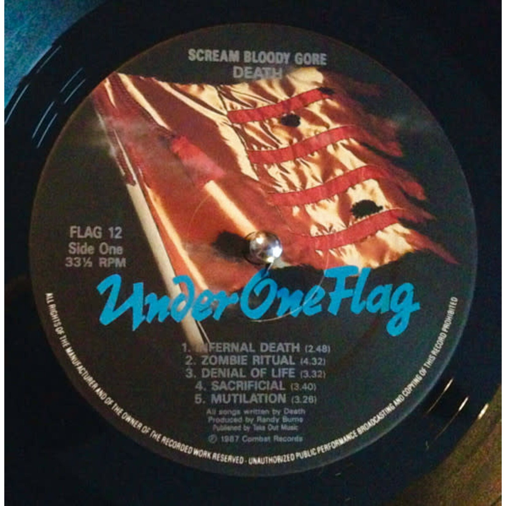 [Kollectible Vinyl] Death: Scream Bloody Gore (1987, UK, w/ Inner, Ex) [UNDER ONE FLAG]