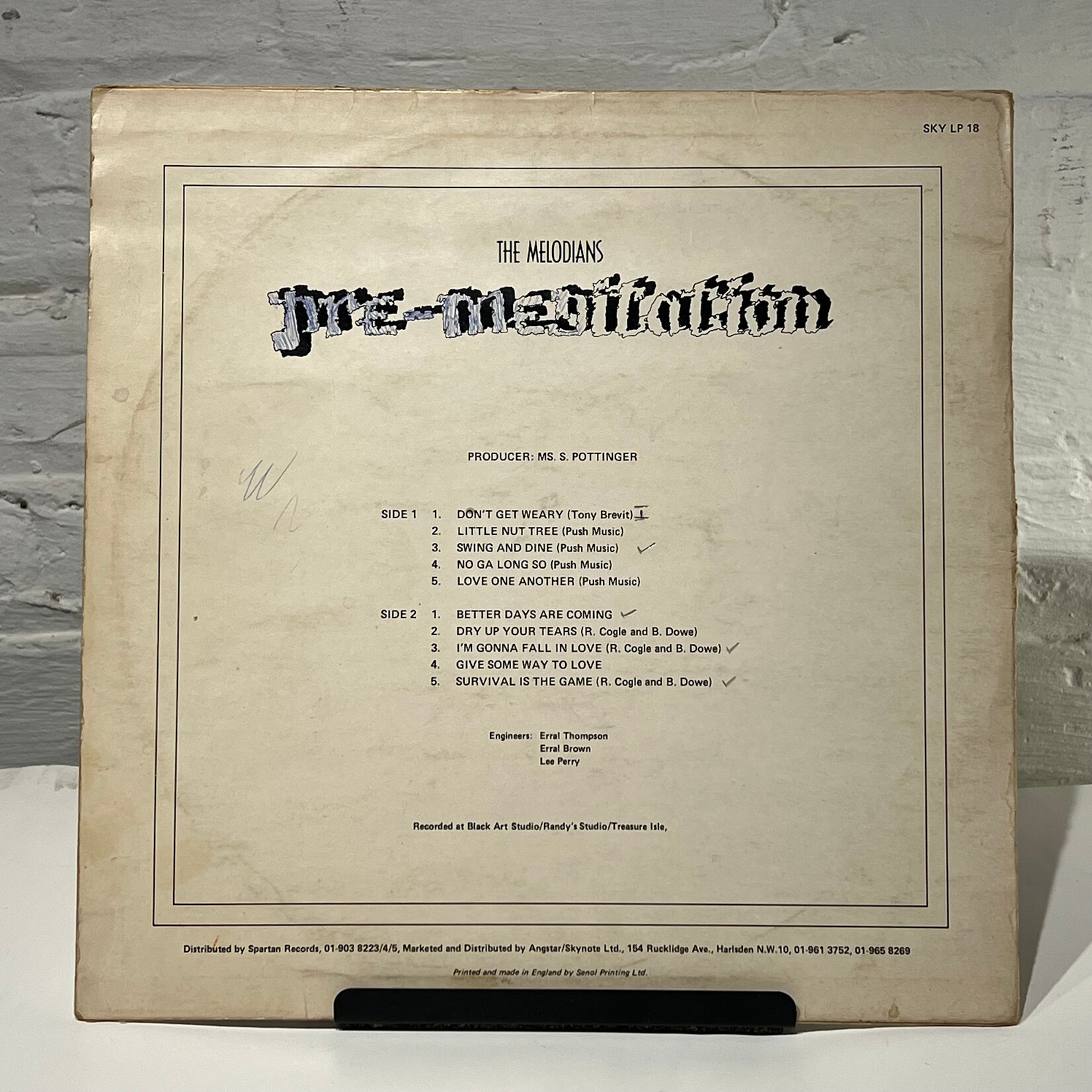 [Kollectible Vinyl] The Melodians: Pre-Meditation (1998, UK, VG) [SKY NOTE]